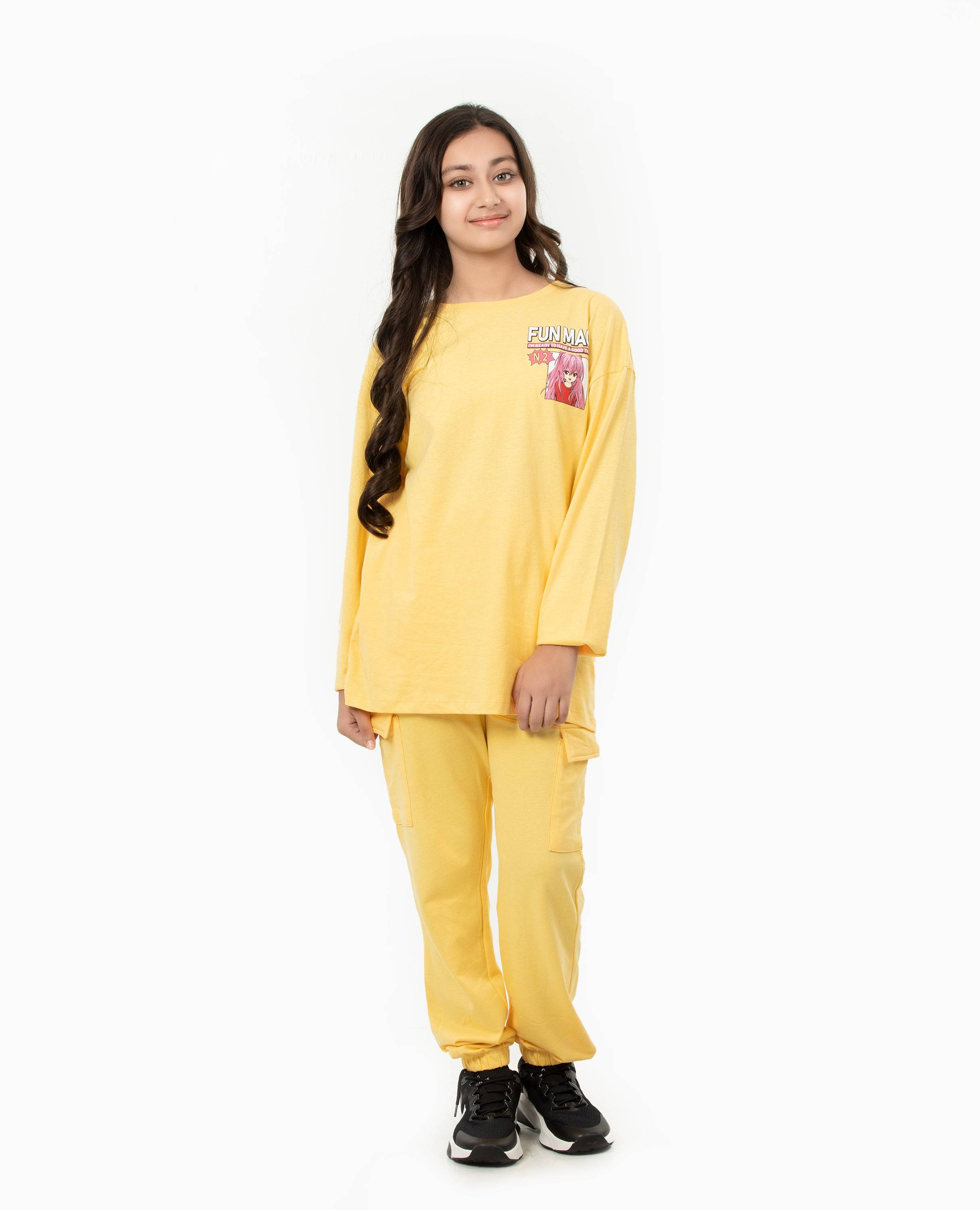 Girl's Anime Fun Mag Long Sleeve T-shirt & Bottom Set.