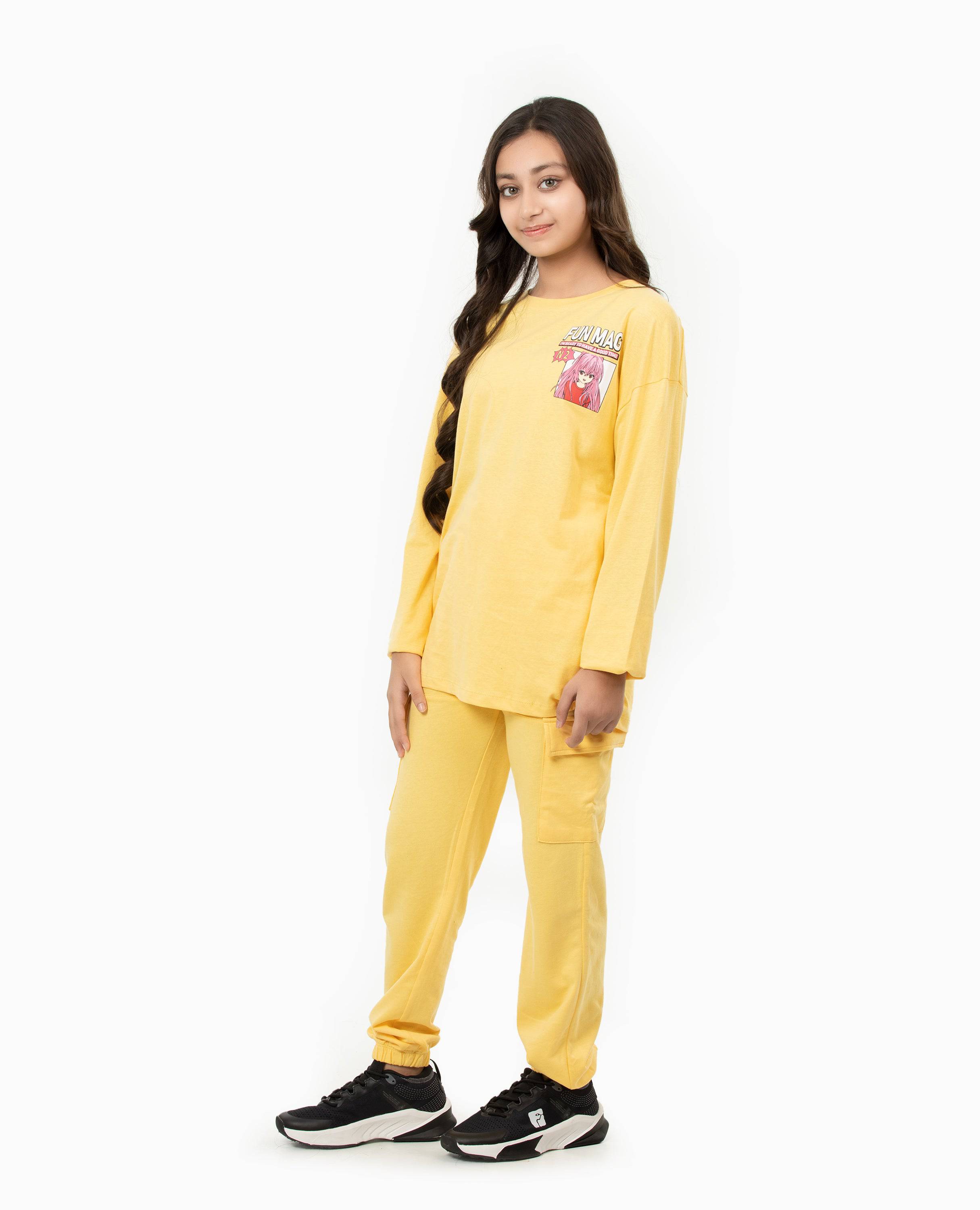 Girl's Anime Fun Mag Long Sleeve T-shirt & Bottom Set.