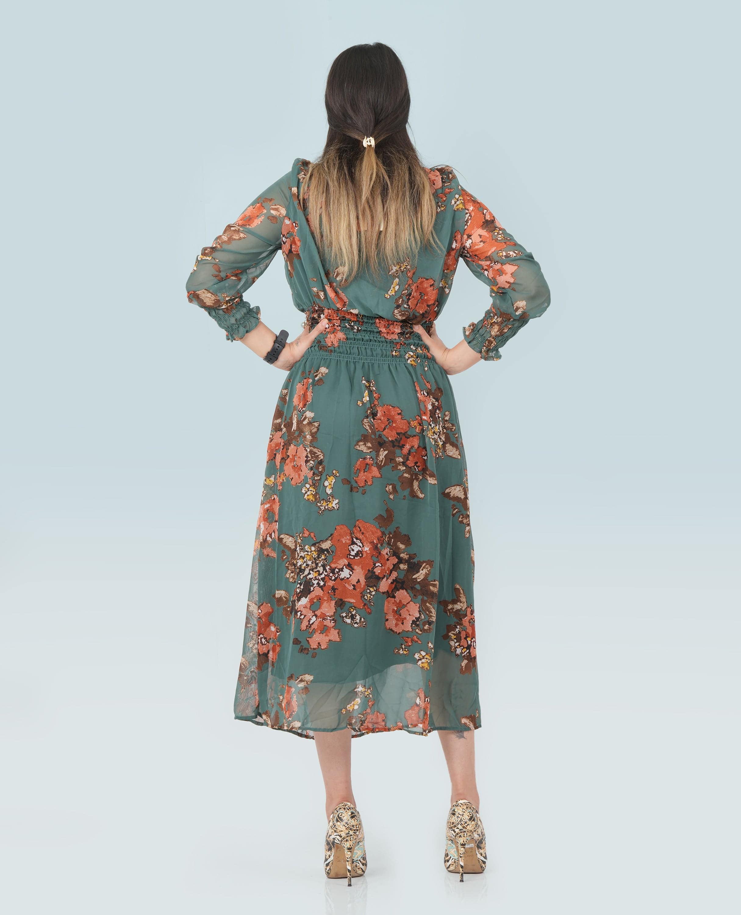 Elegant Maxi Tie Neck Dress for Women.