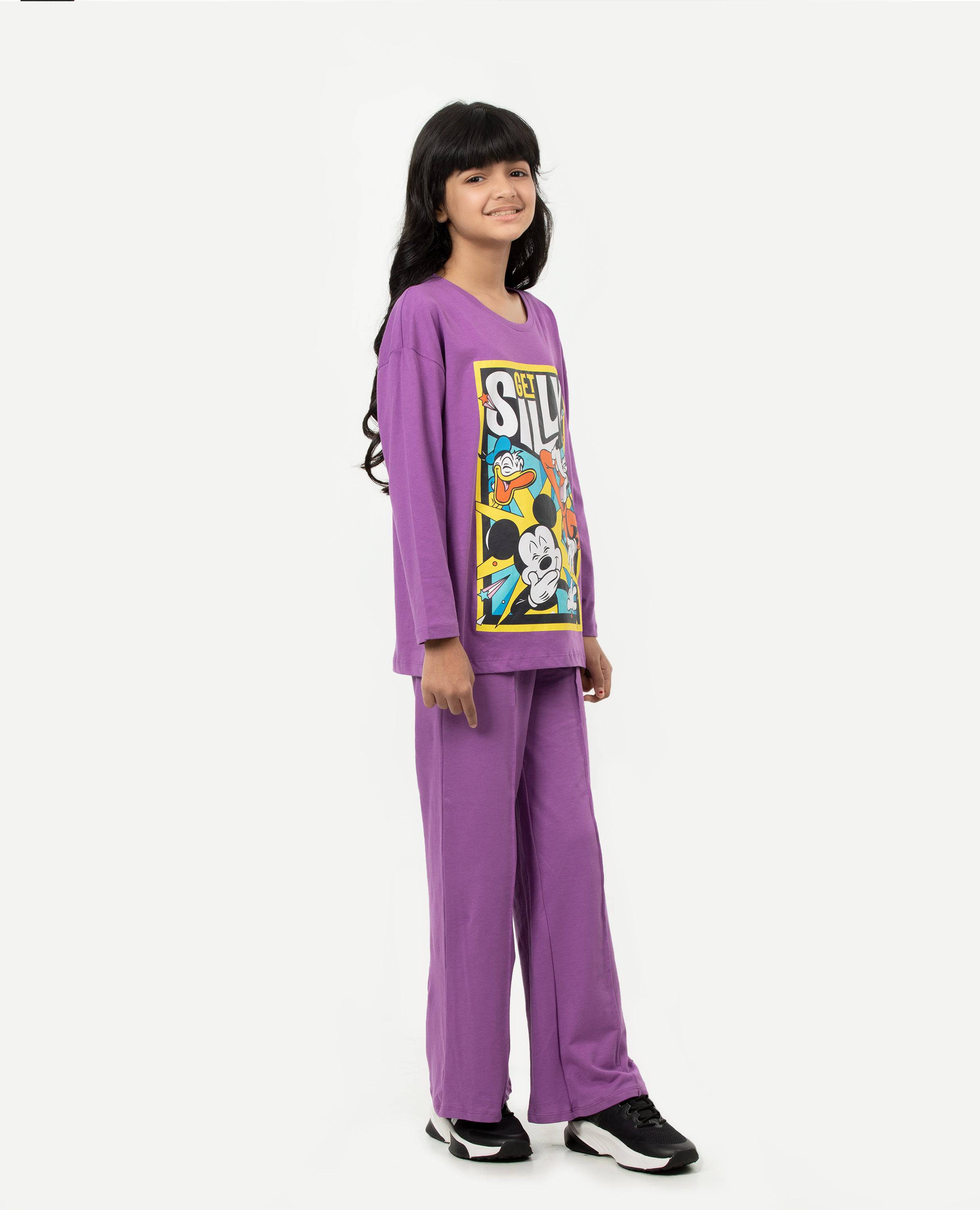 Girl's Micky Long Sleeve T-shirt & Bottom Set.