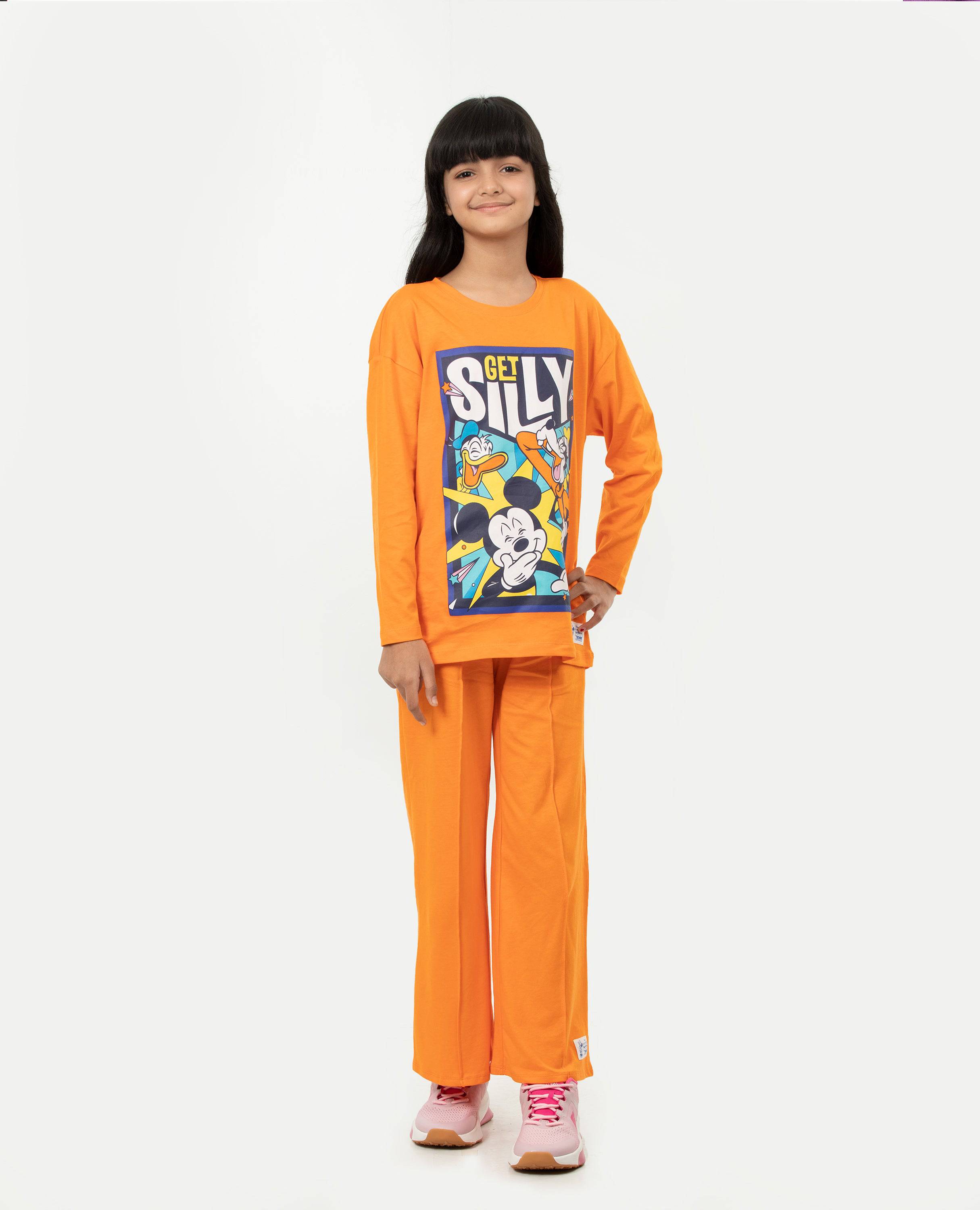 Girl's Micky Long Sleeve T-shirt & Bottom Set.