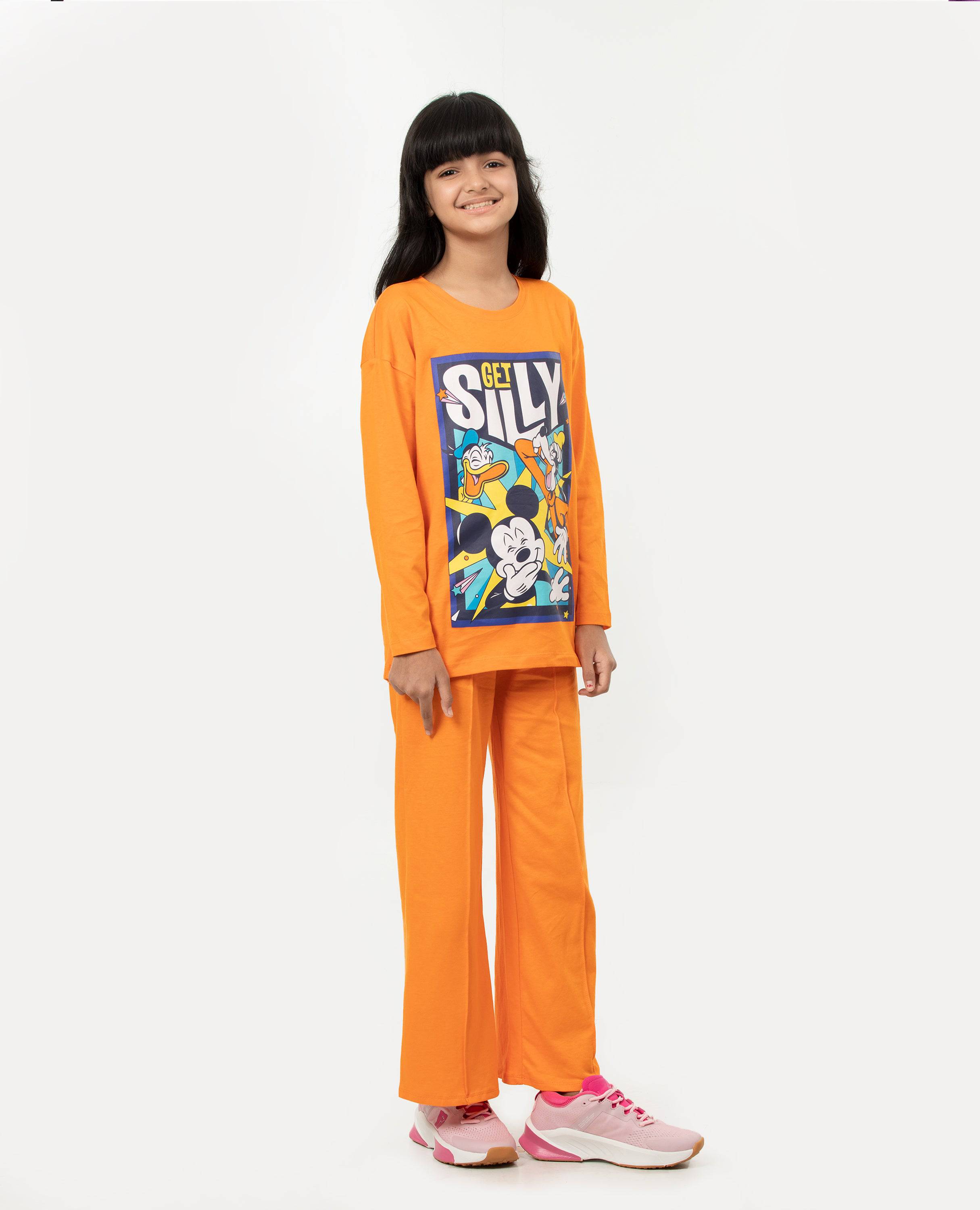 Girl's Micky Long Sleeve T-shirt & Bottom Set.