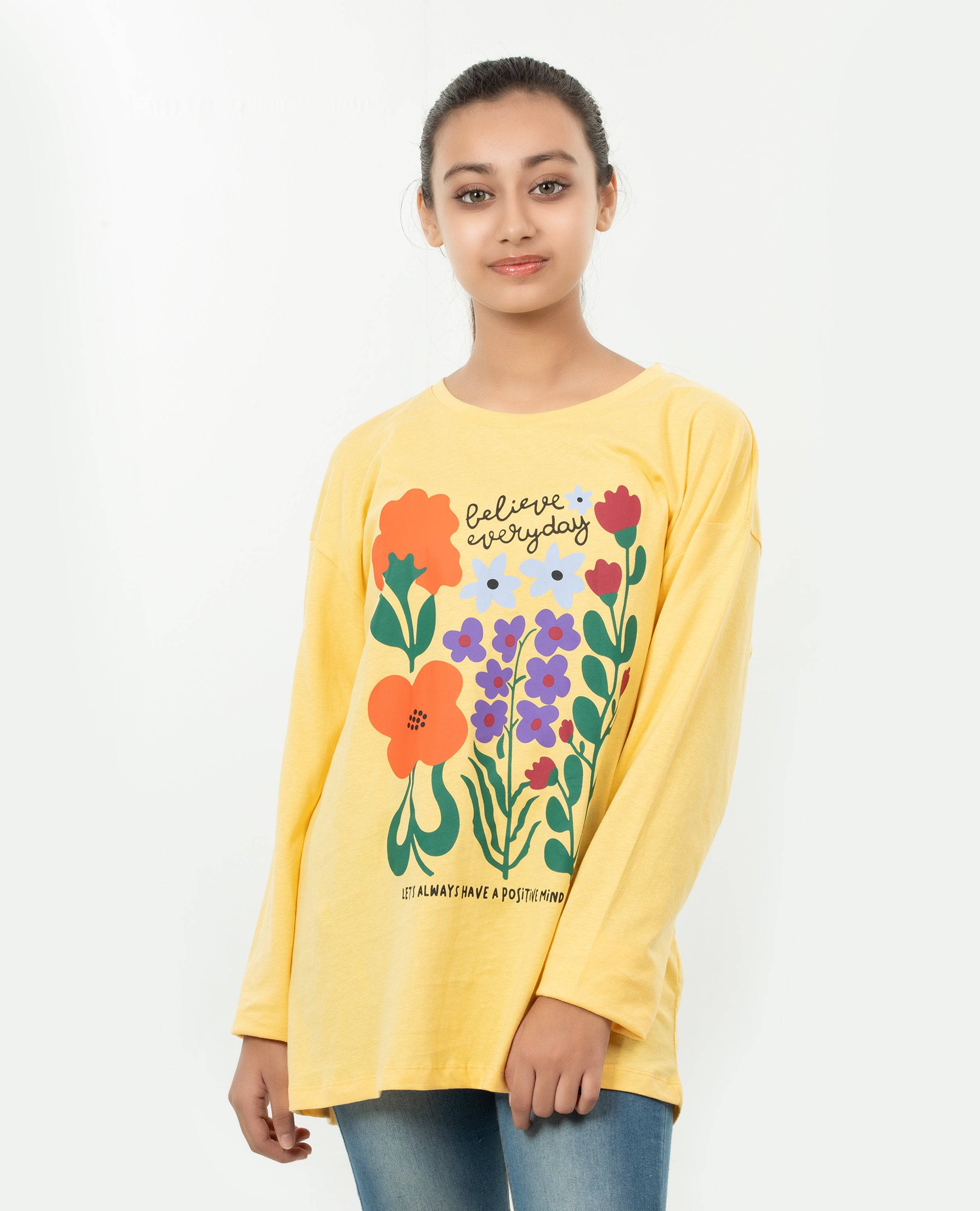 Girl's Floral Print Shirt - Finelook.