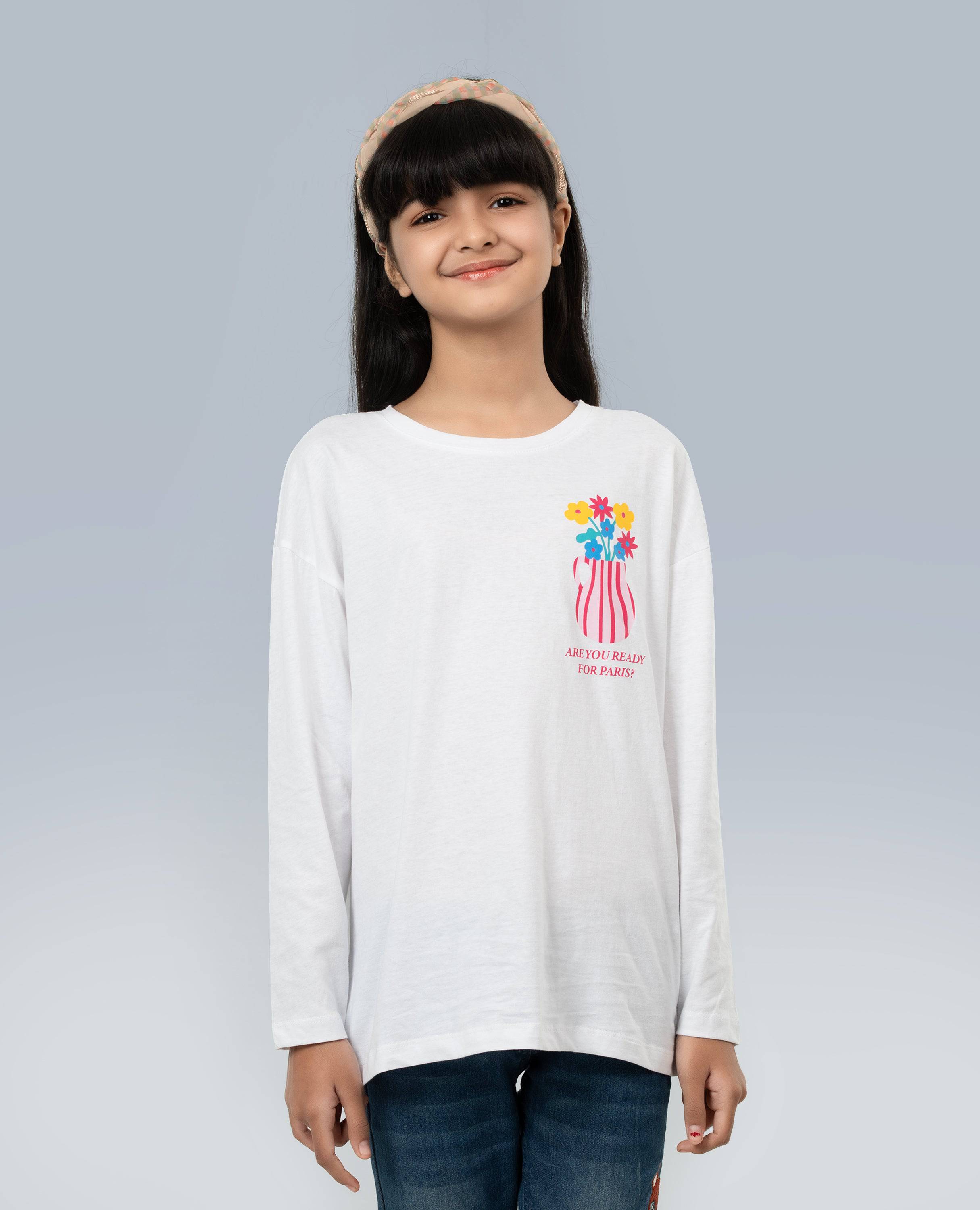 Girl’s Minimalist design Long Sleeve T-shirt - Finelook.