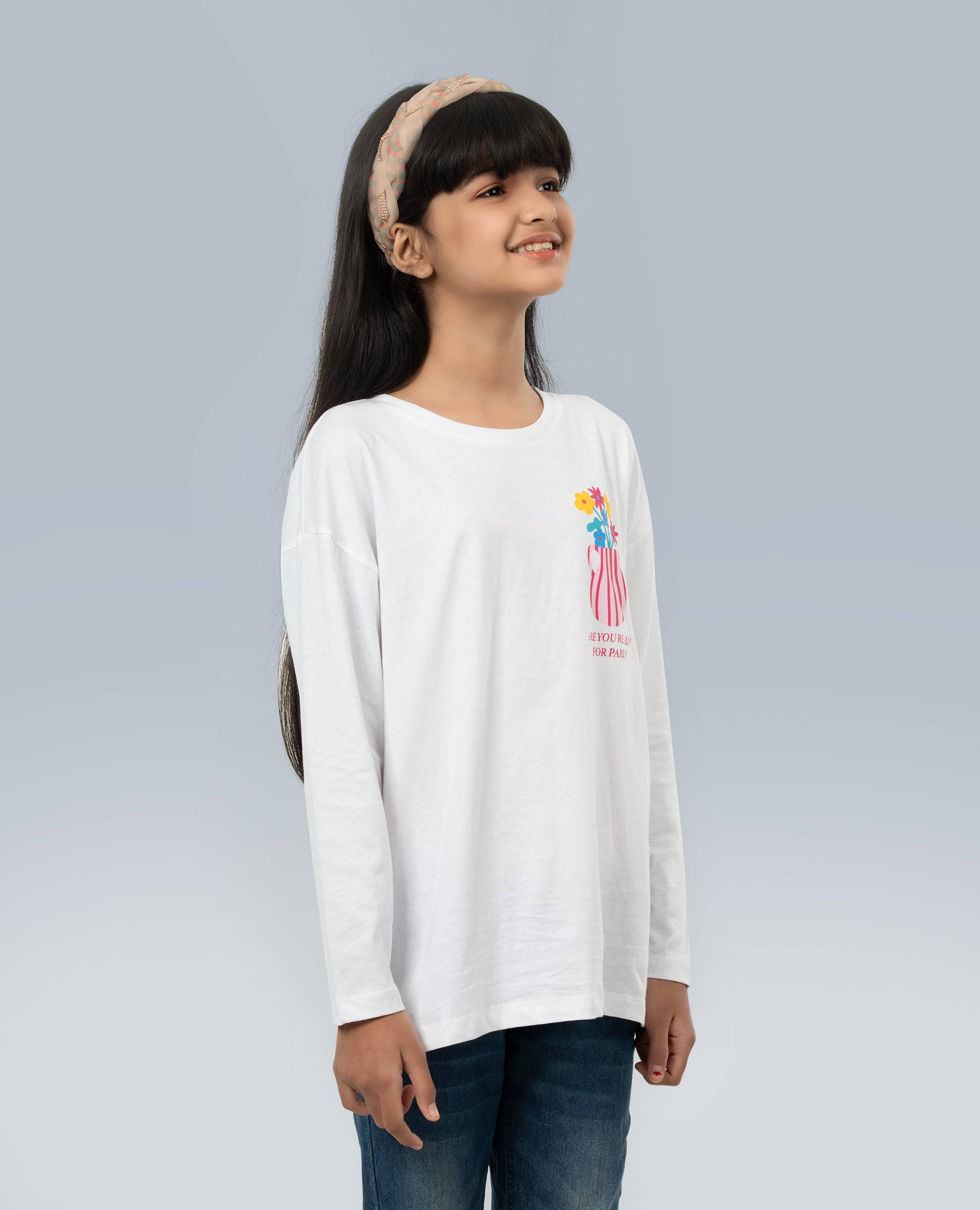 Girl’s Minimalist design Long Sleeve T-shirt - Finelook.