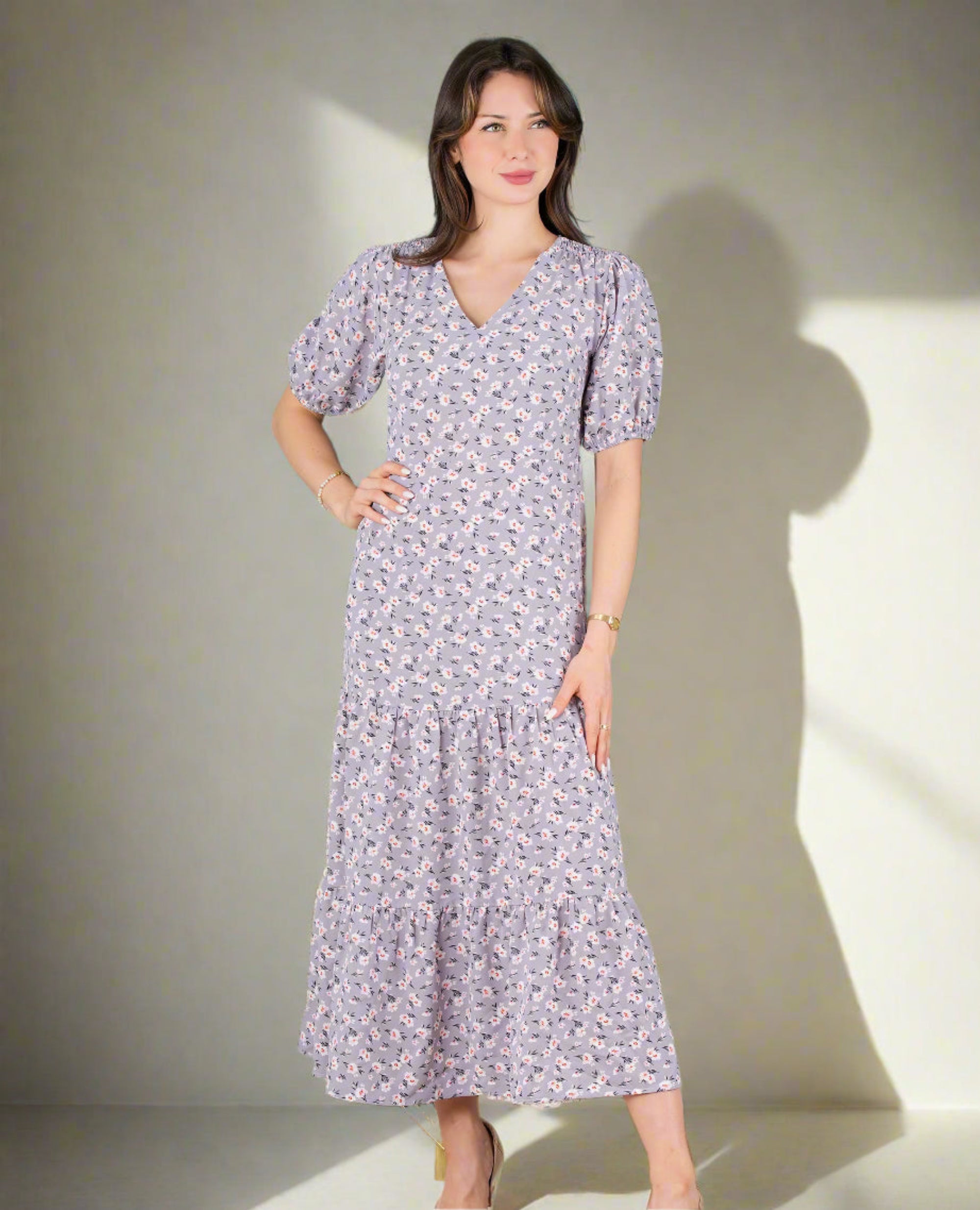 Lavender Floral Summer Dress - Finelook FineLook Lavender Floral Summer Dress - Finelook FineLook