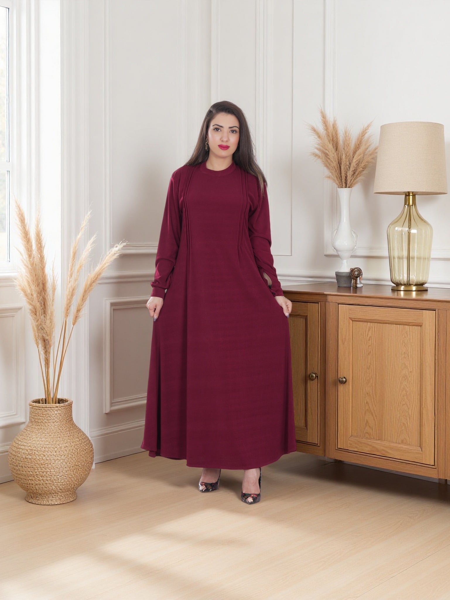 Elegant Maxi Abaya Dress Modest Look FineLook Elegant Maxi Abaya Dress Modest Look FineLook