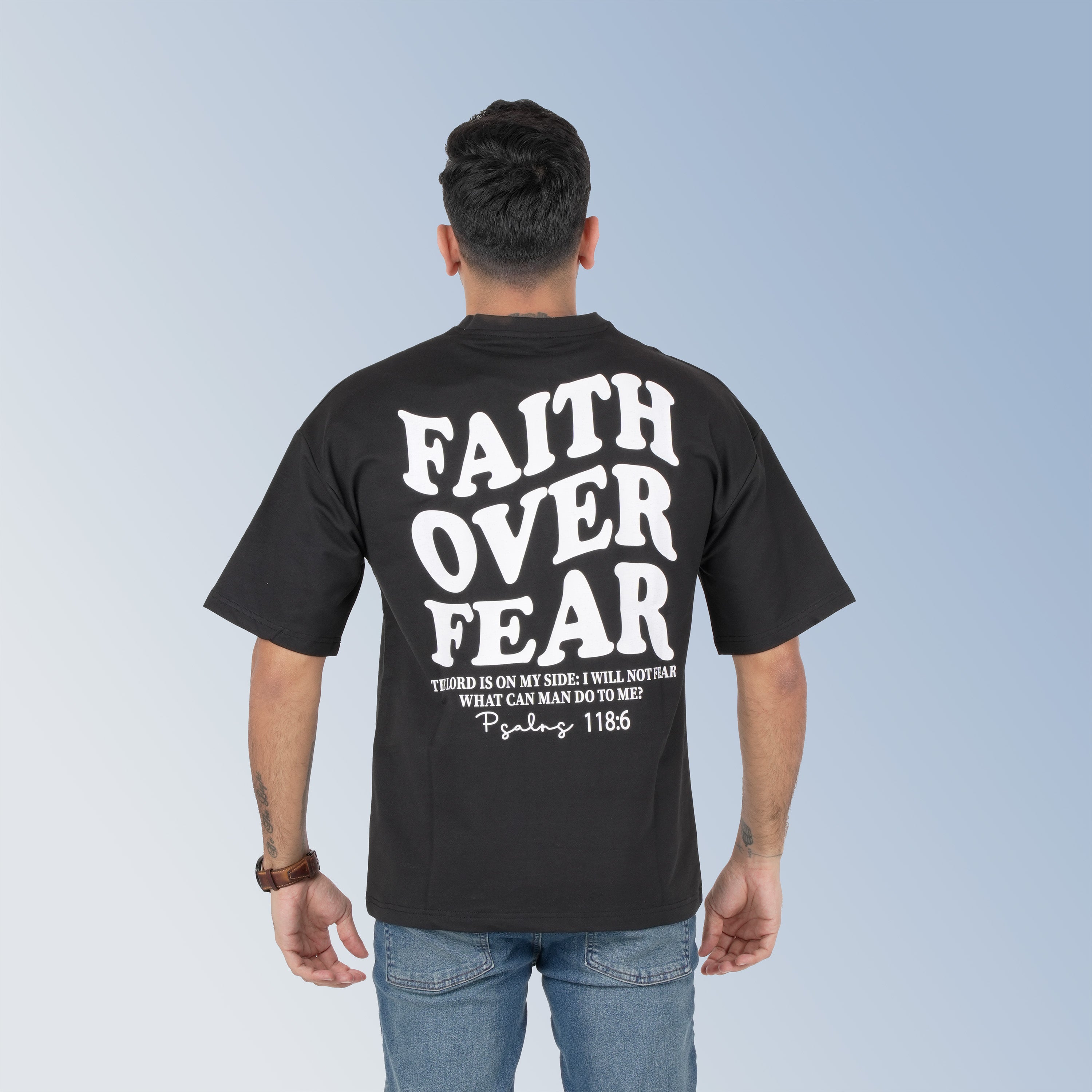 Mens Crew Neck T-Shirt - Full Back Print.