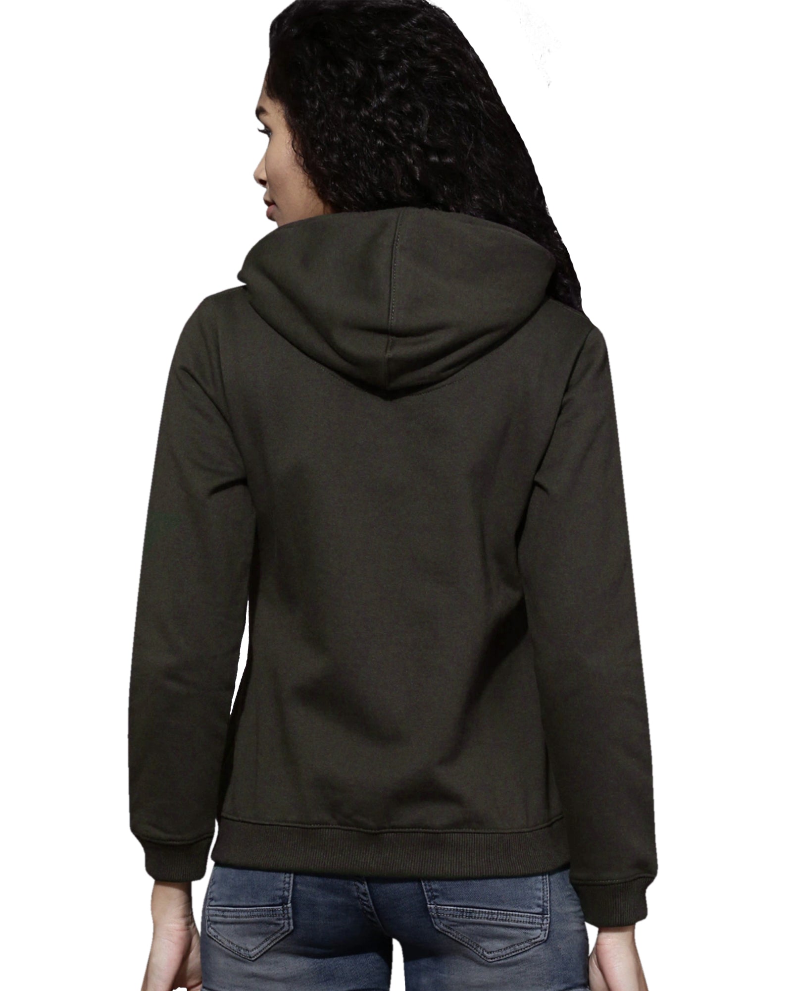 Women's Solid Zipper Hoodie Sweatshirt