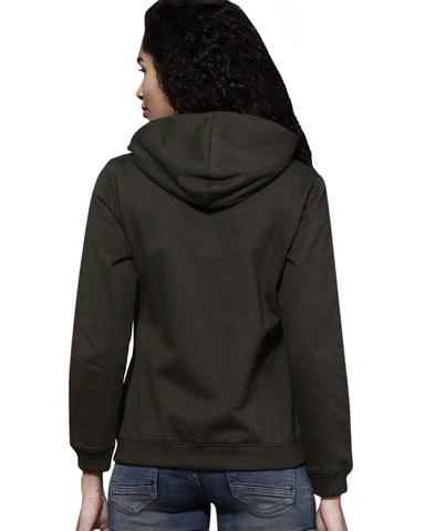 Women's Solid Zipper Hoodie Sweatshirt
