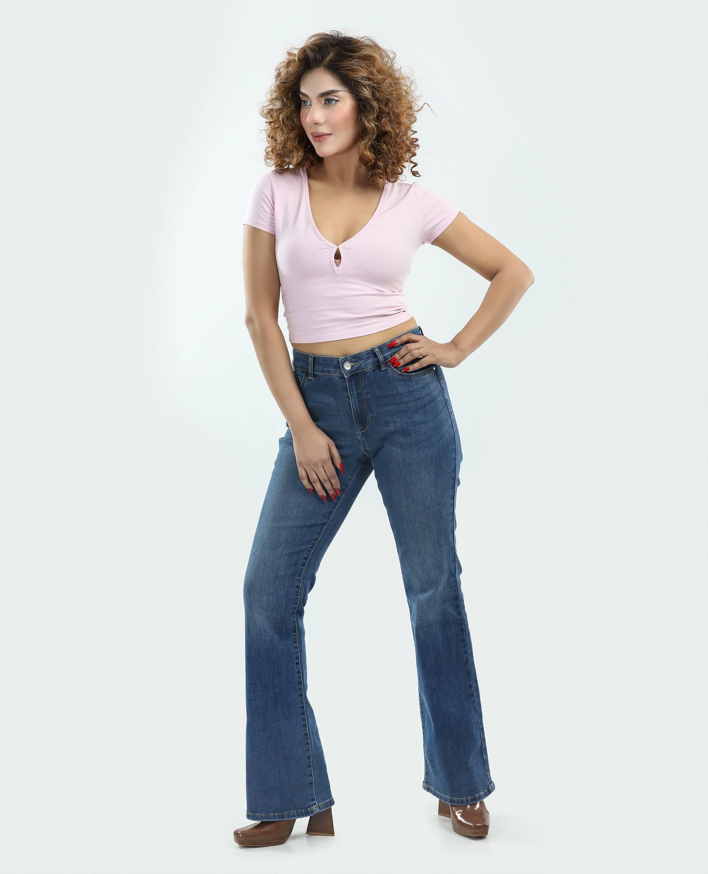 High Rise Wide leg Jean for Women Finelook.