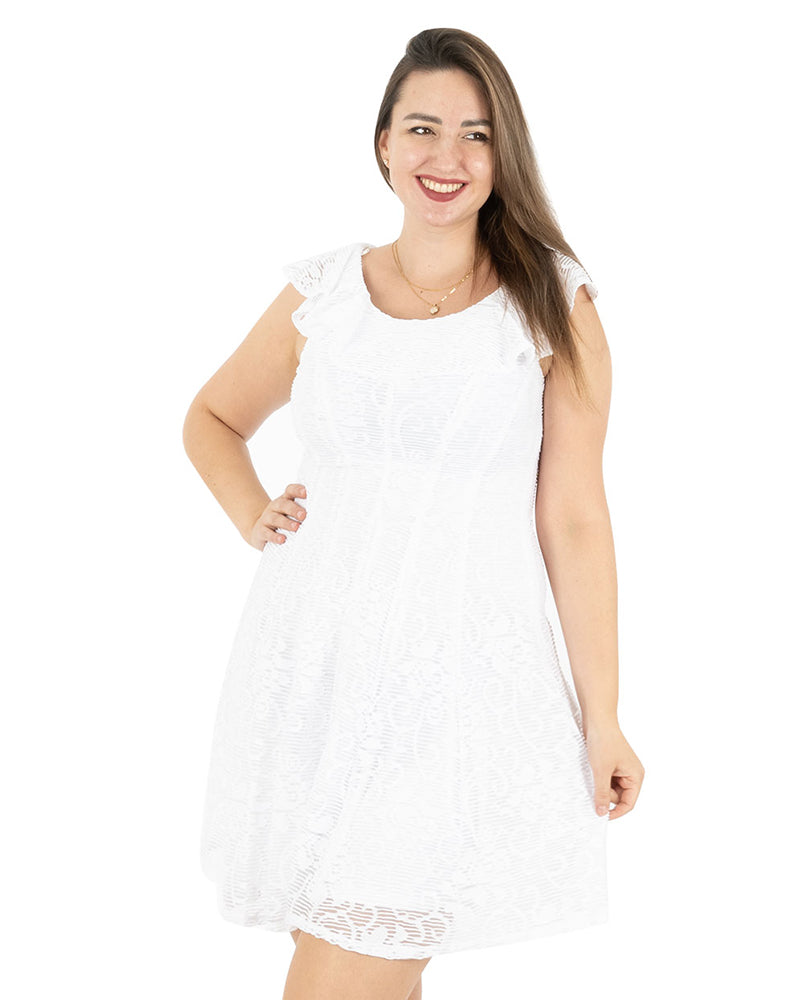 Women's white floral dress