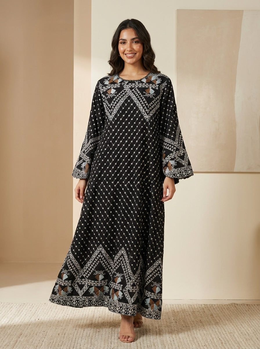 Maxi Dress for Women Modest Long Sleeve Islamic Abaya Style | Fine L FineLook Maxi Dress for Women Modest Long Sleeve Islamic Abaya Style | Fine L FineLook