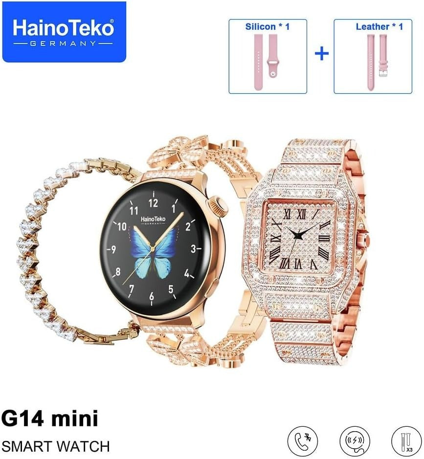HainoTeko G14 Mini Smart Watch and Pair Straps Designed For