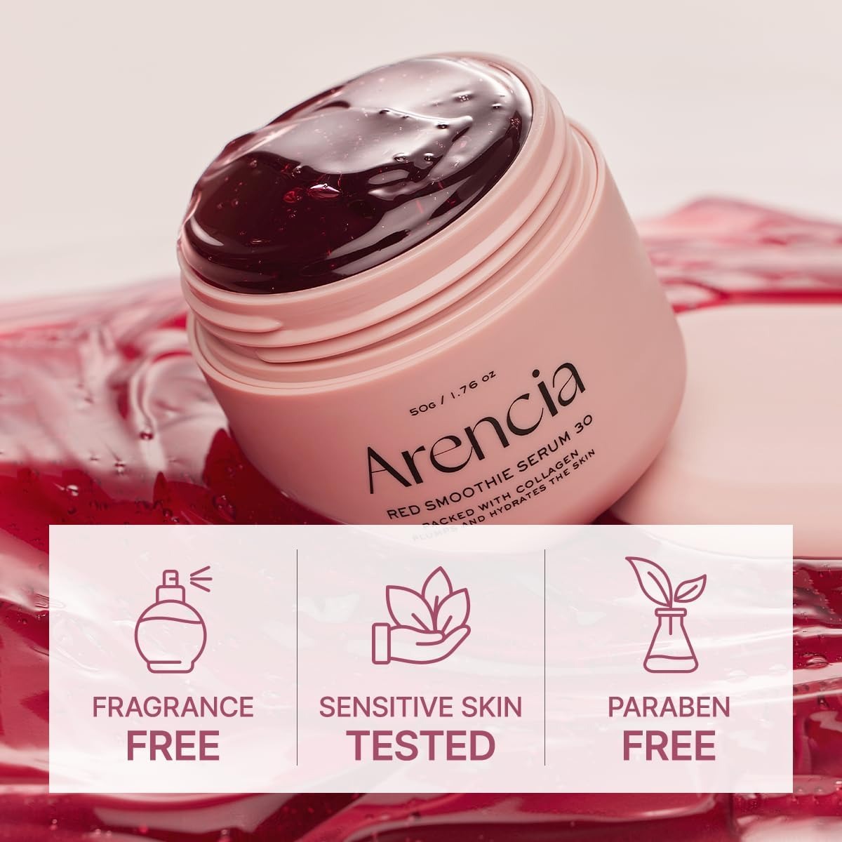 Arencia Overnight Red Smoothie Face Mask Serum.
