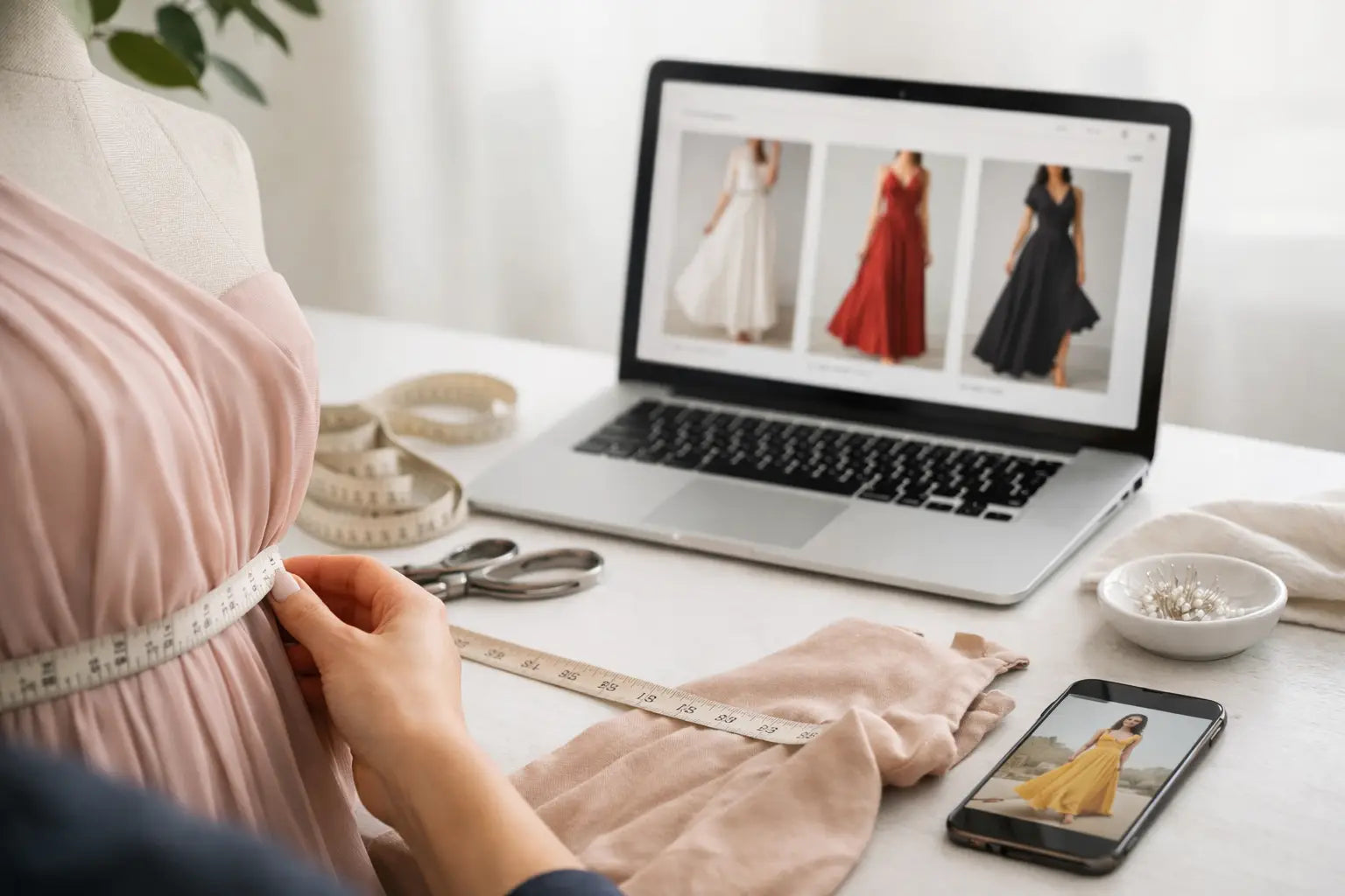 دليل مقاسات فساتين ماكسي أونلاين بدقة