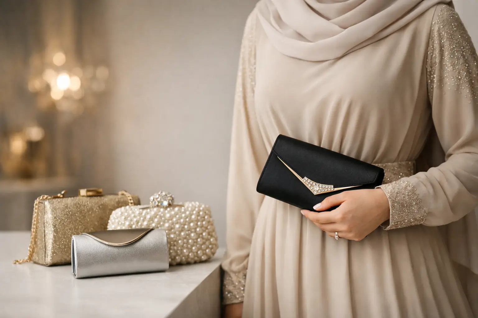 كيفية اختيار حقيبة تناسب فستان سهرة محتشم