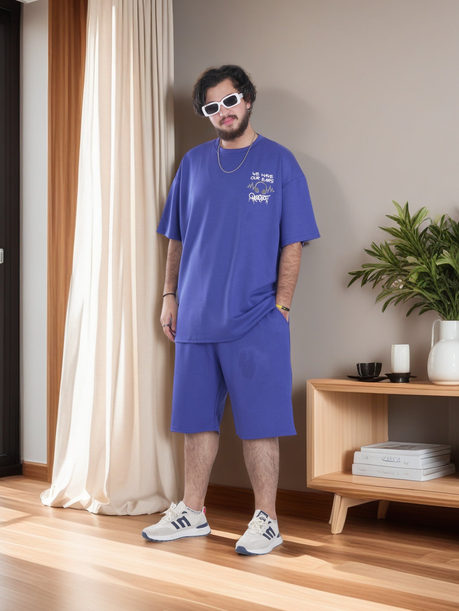 Men Stylish Over sized T-Shirt and Shorts Sets