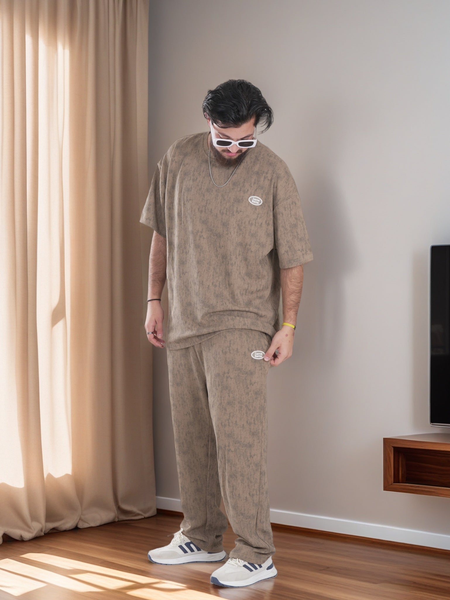 Men Oversized Streetwear T-Shirt and Trouser Set