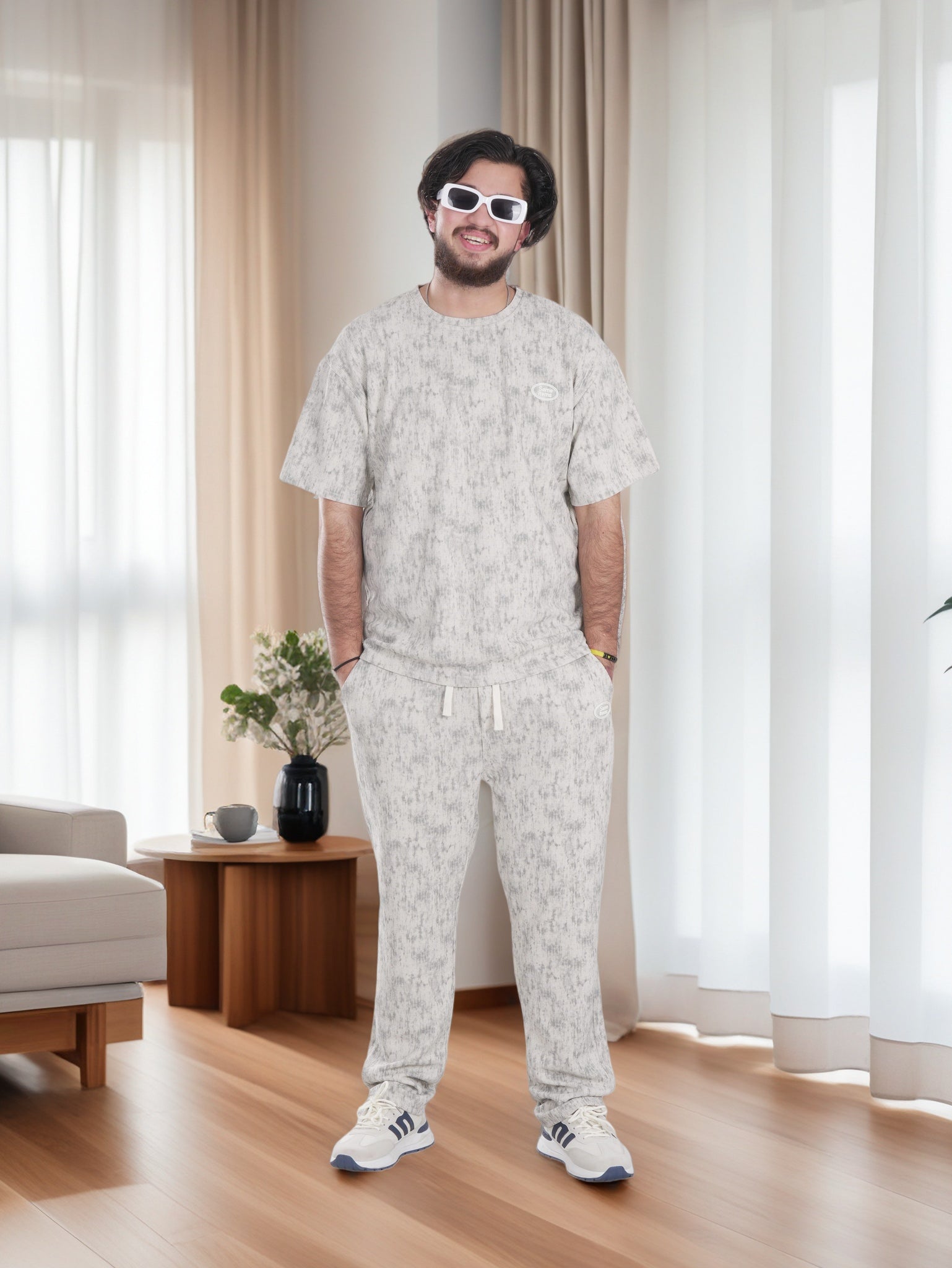 Men Oversized Streetwear T-Shirt and Trouser Set