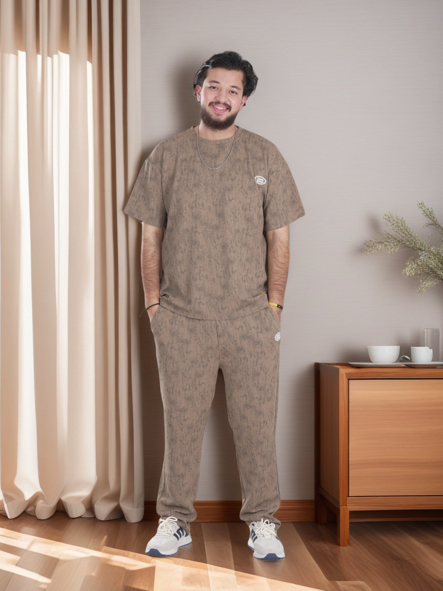 Men Oversized Streetwear T-Shirt and Trouser Set