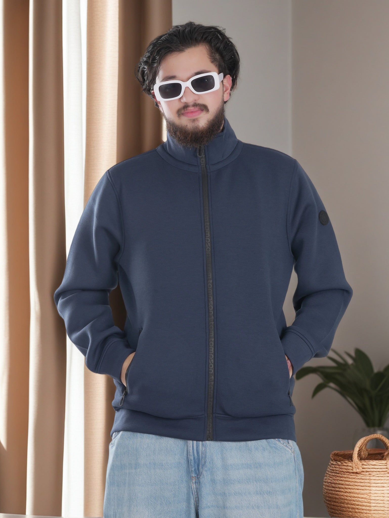 Mens High Neck Polyester Jacket