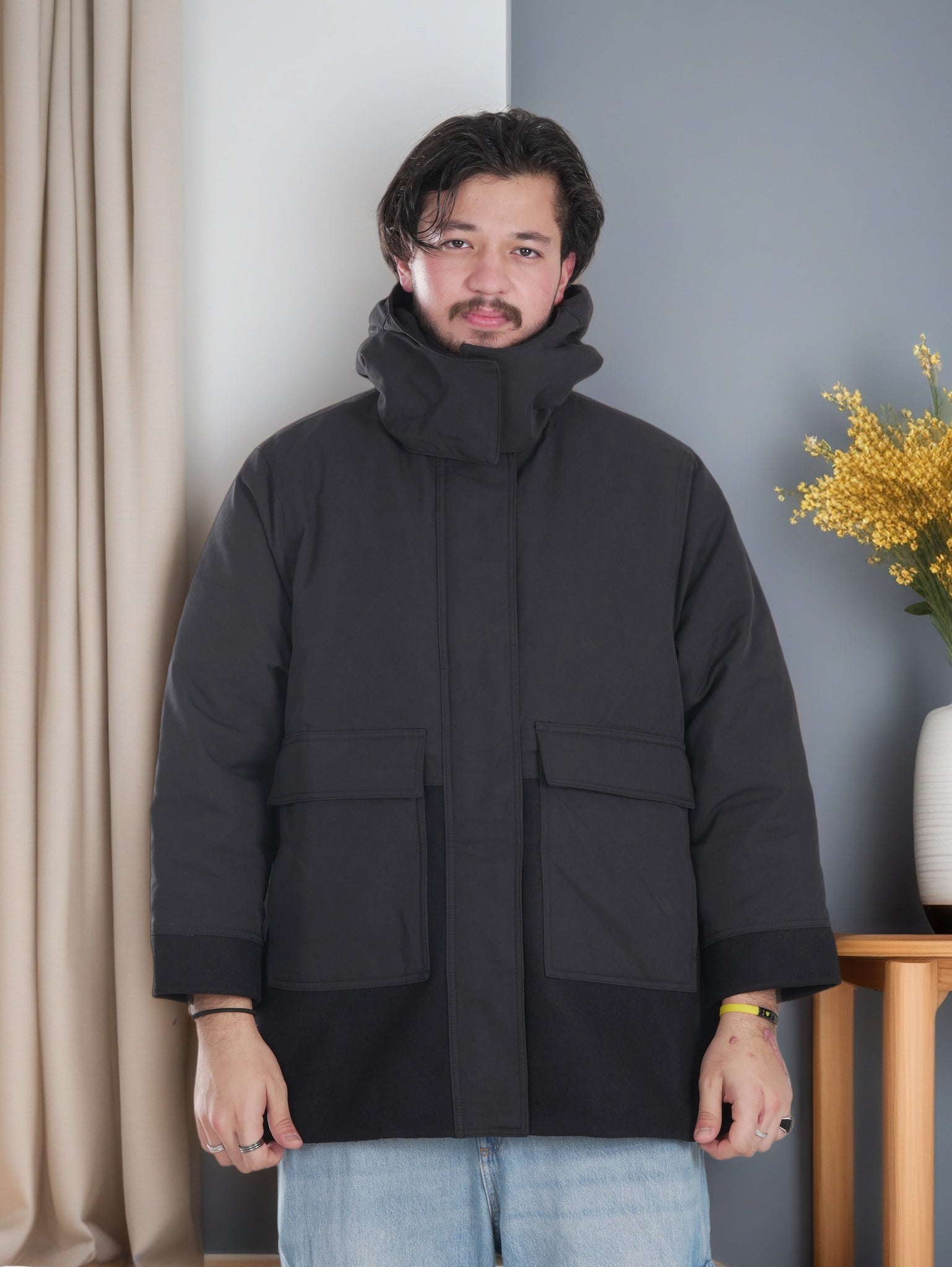 Men's Black Windproof Jacket