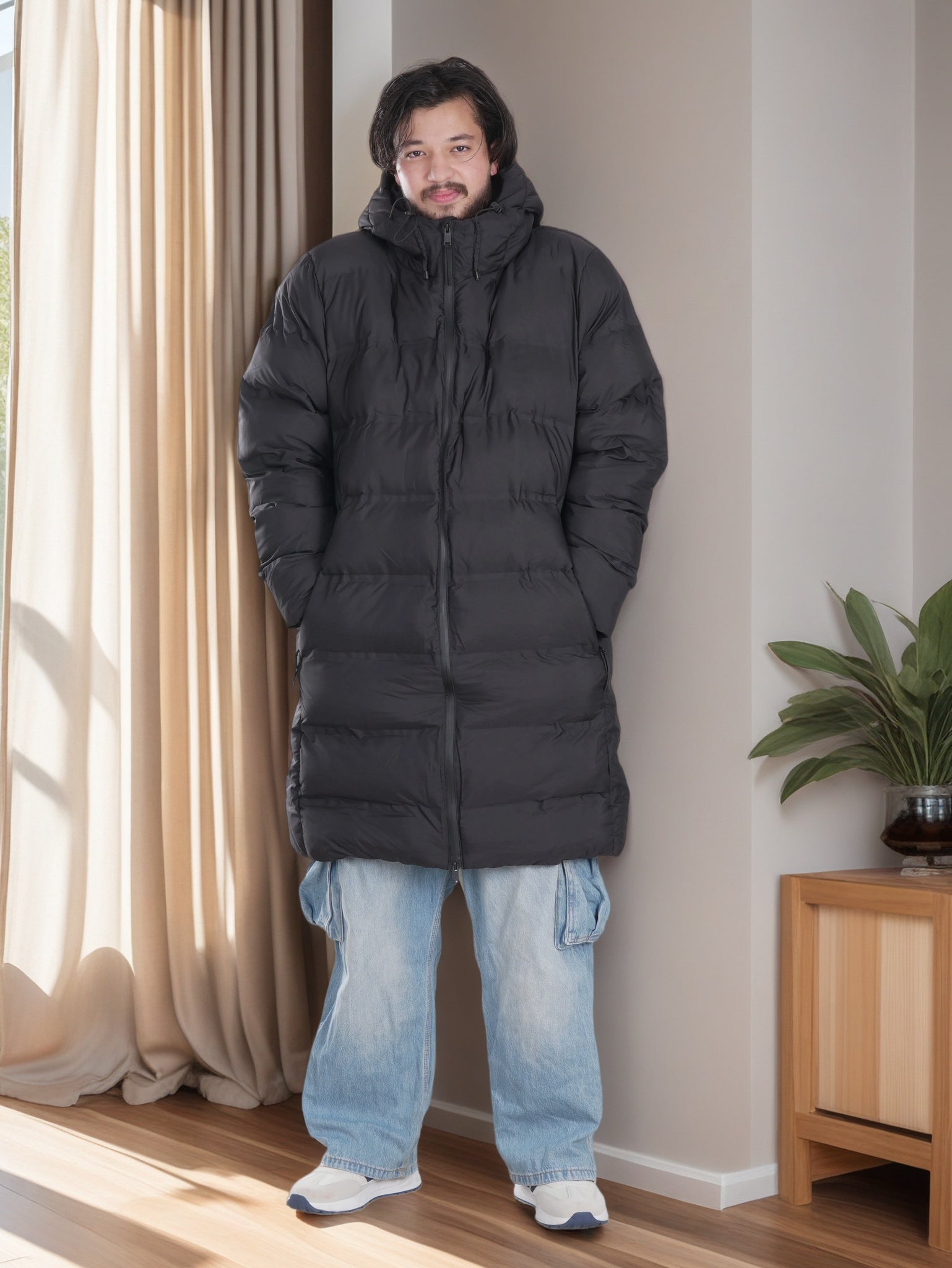 Mens Winter Long Puffer Jacket
