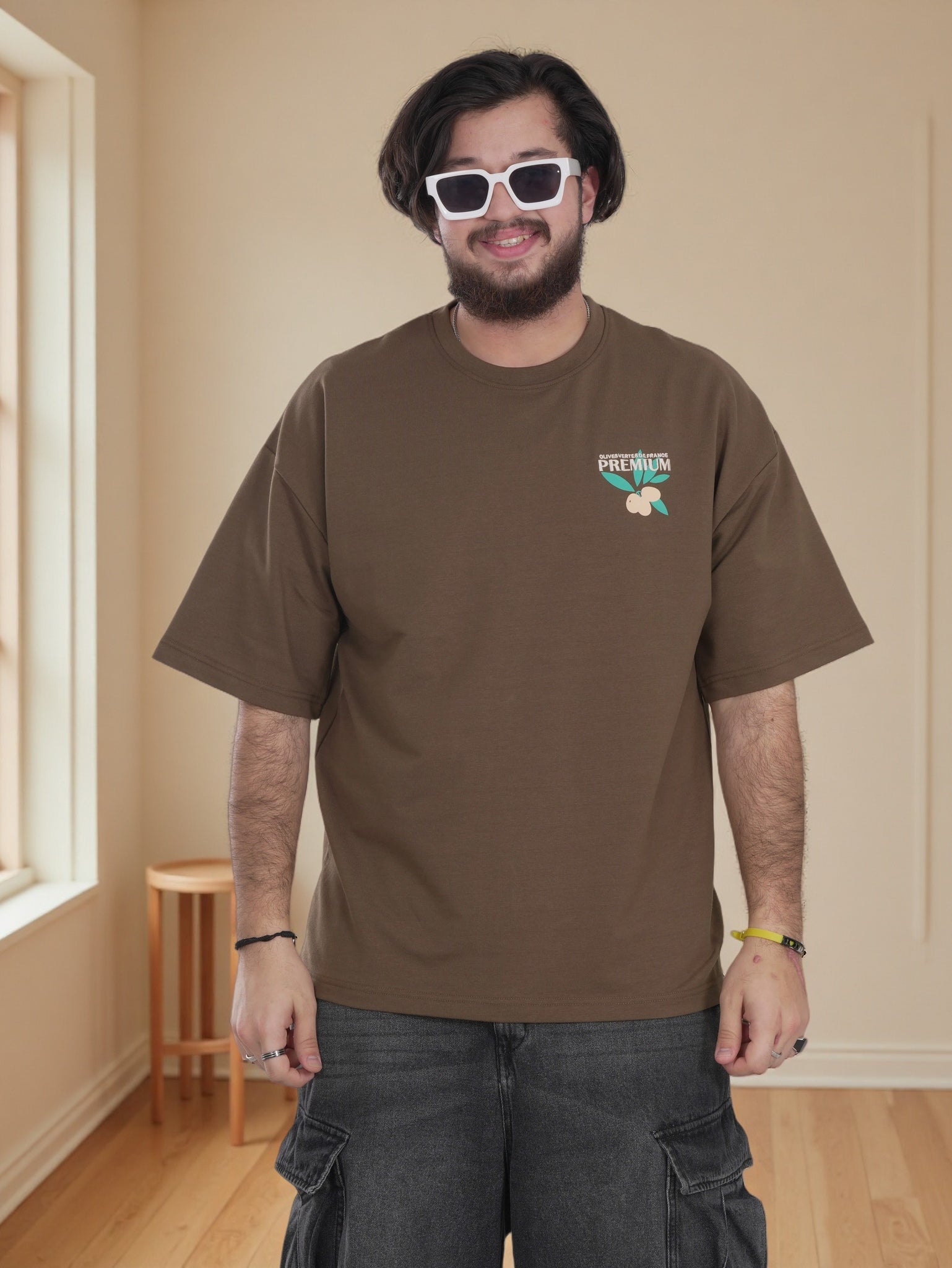 Men's Graphic Olive Print T-Shirt