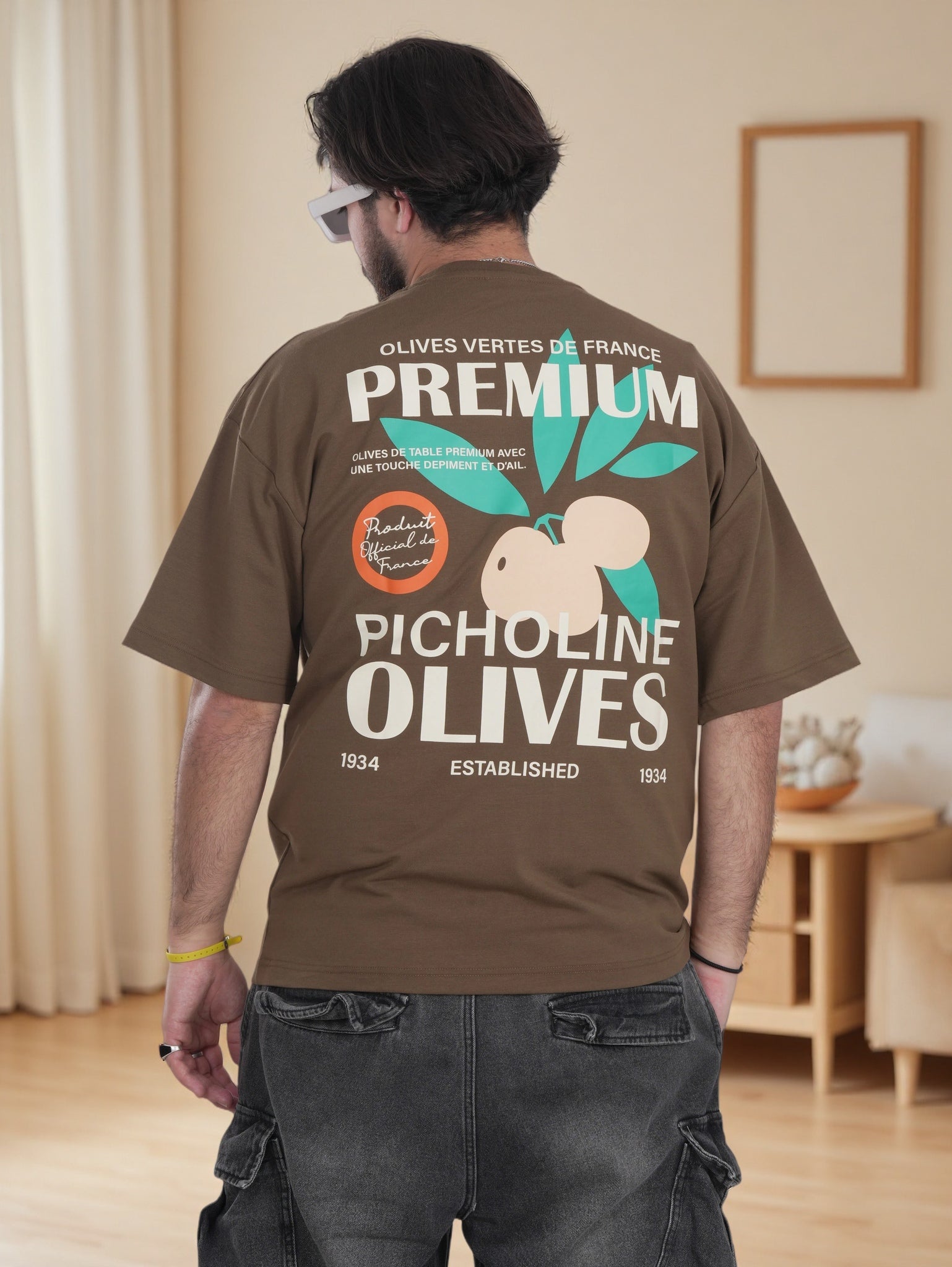 Men's Graphic Olive Print T-Shirt