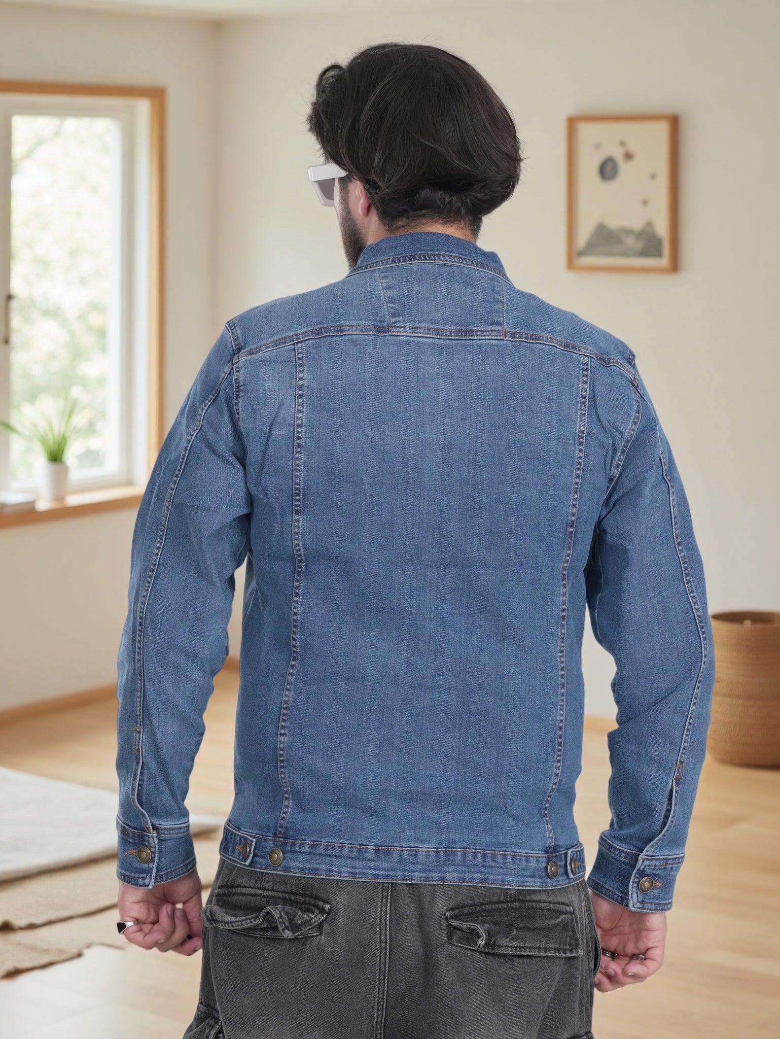 Mens Blue Denim Jacket - Regular Fit