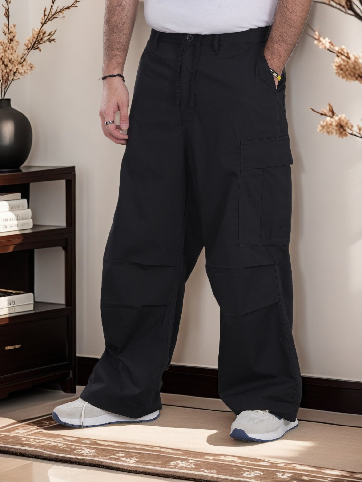 Men Wide Leg Trouser Pant