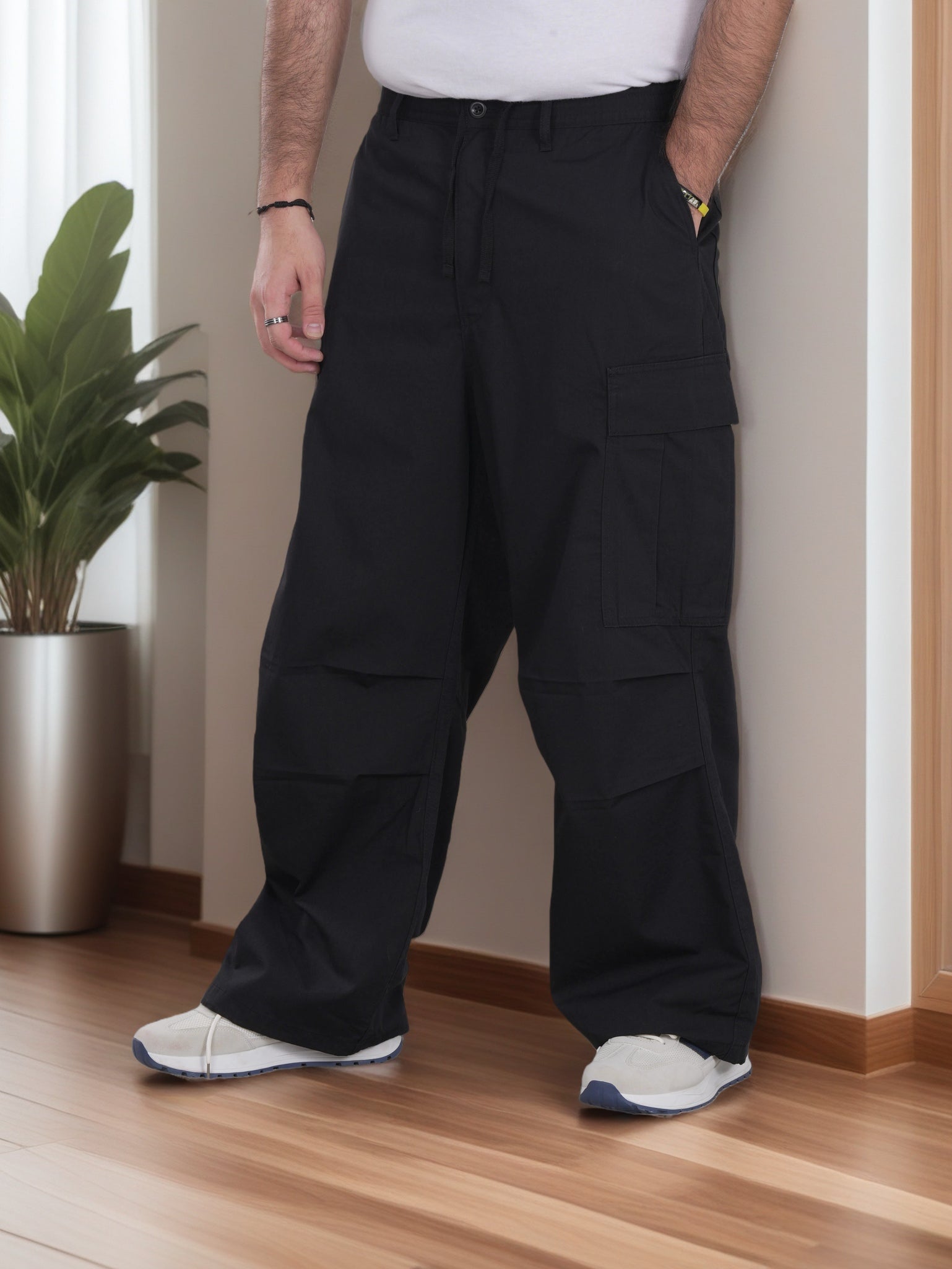 Men Wide Leg Trouser Pant