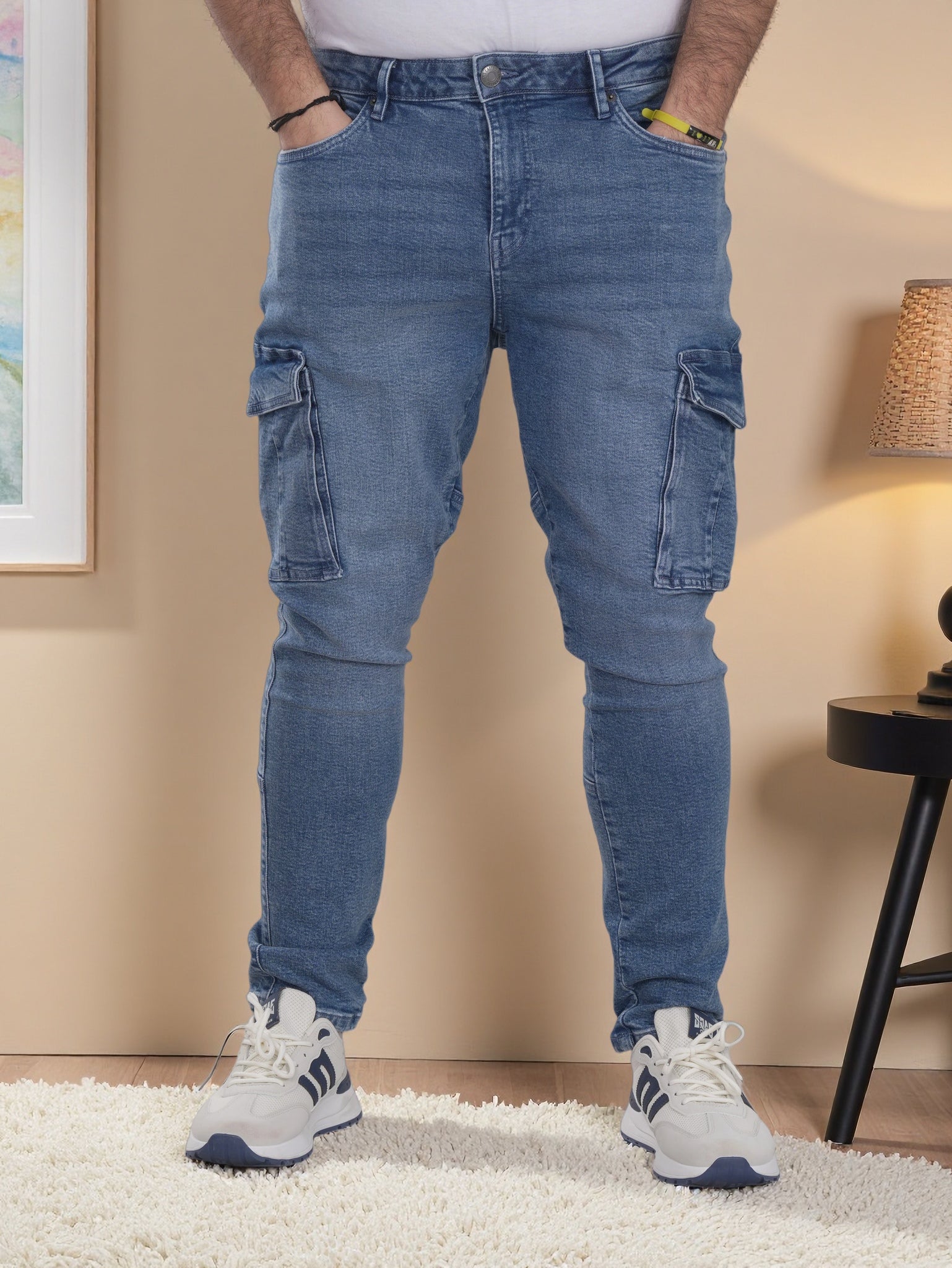 Mens Denim Cargo Pant