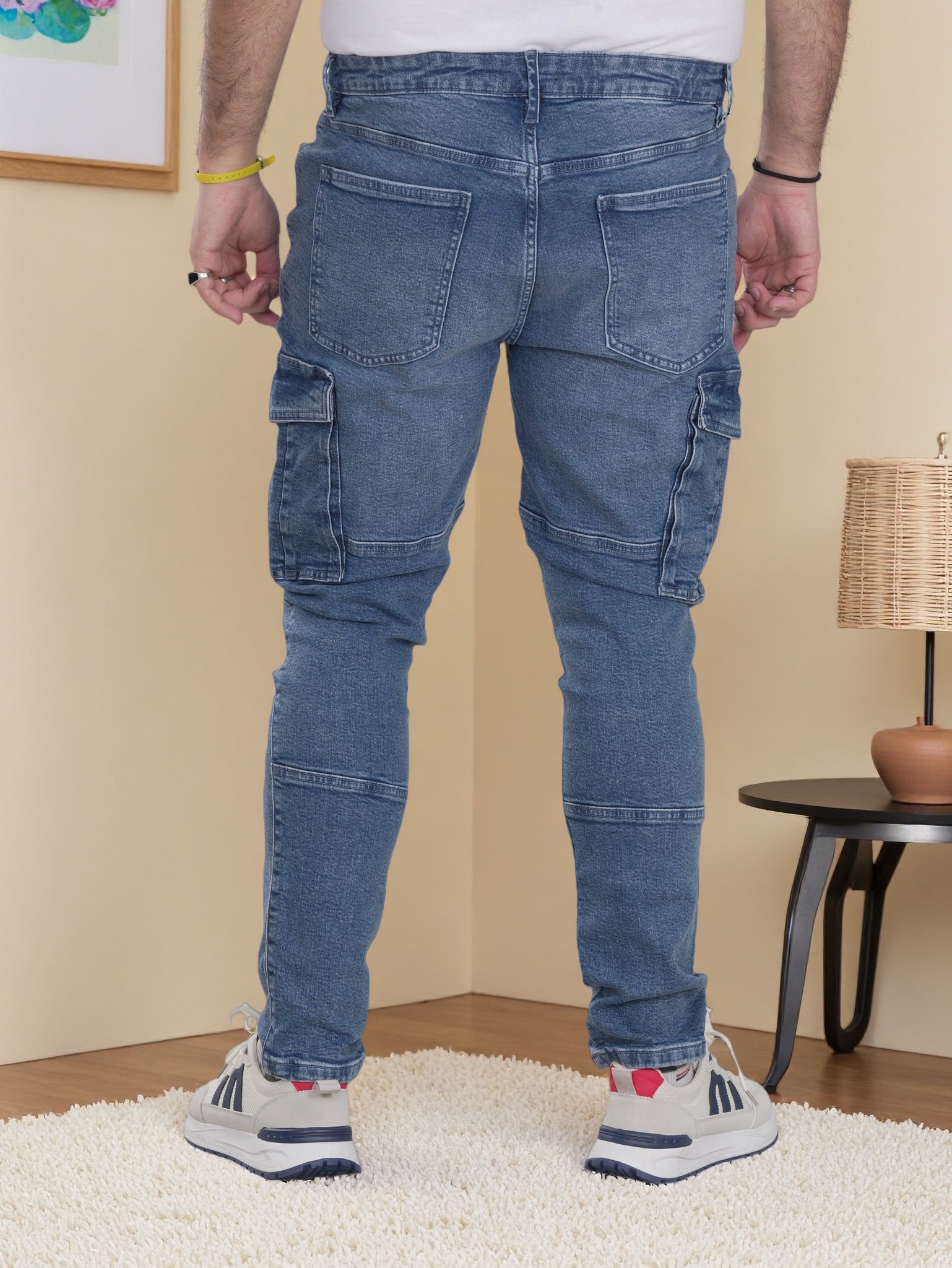 Mens Denim Cargo Pant