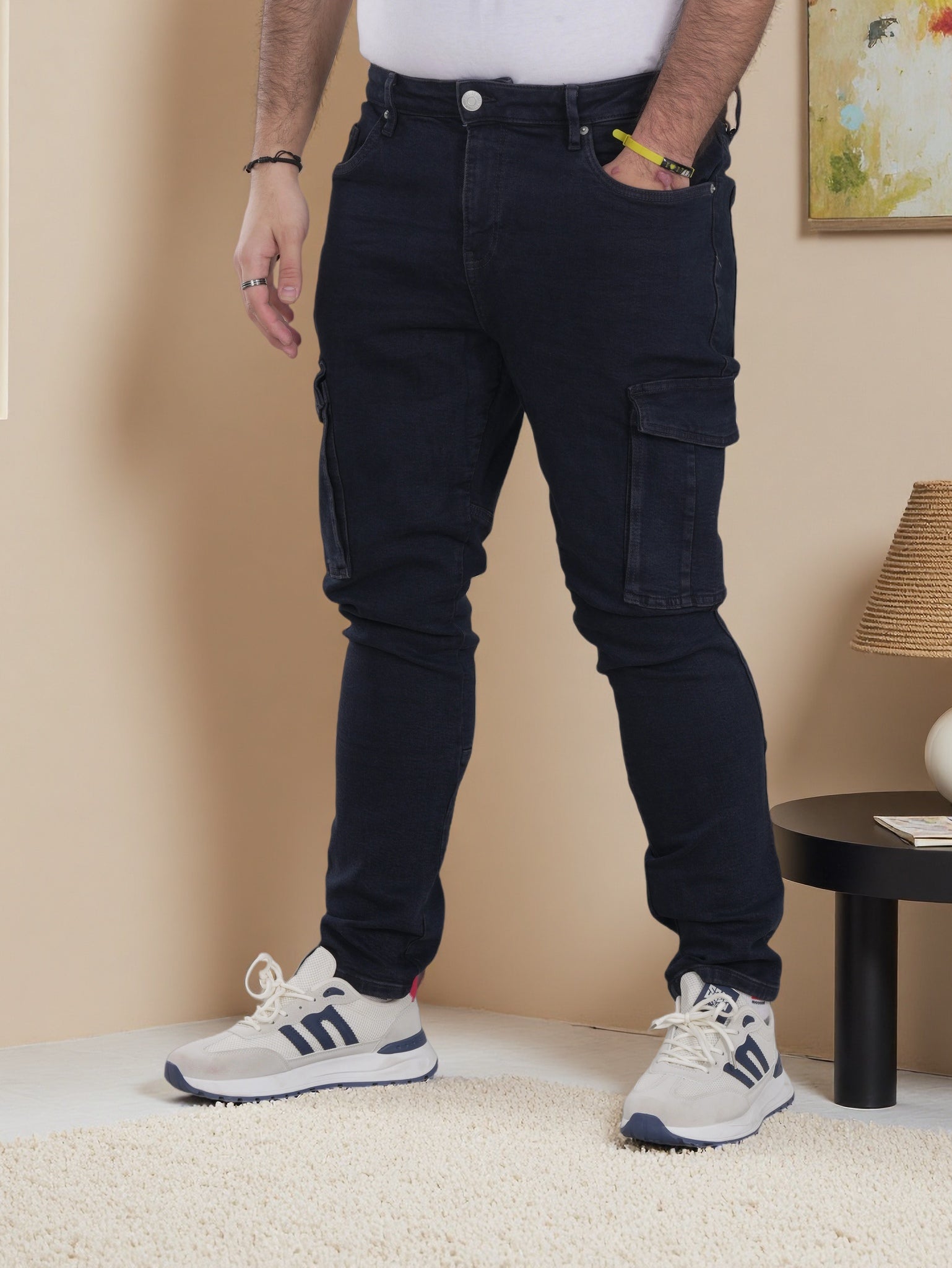 Mens Denim Cargo Pant