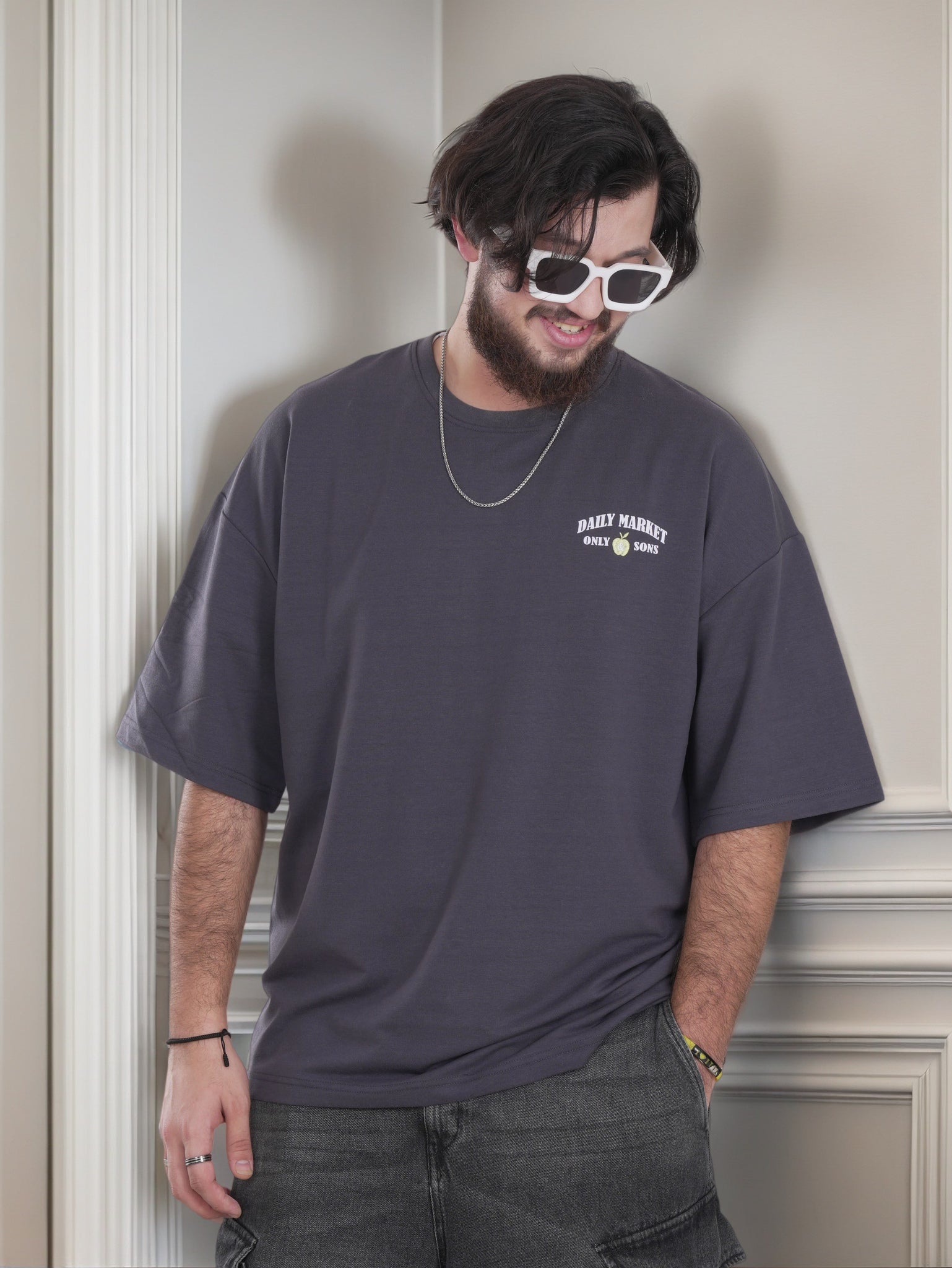 Men Over-sized Shirt with back Print