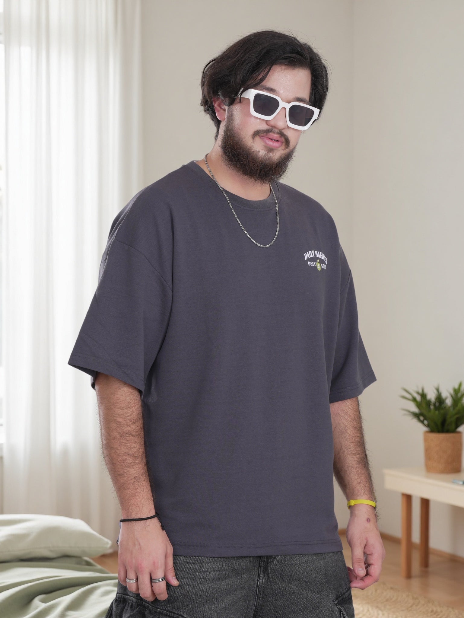 Men Over-sized Shirt with back Print