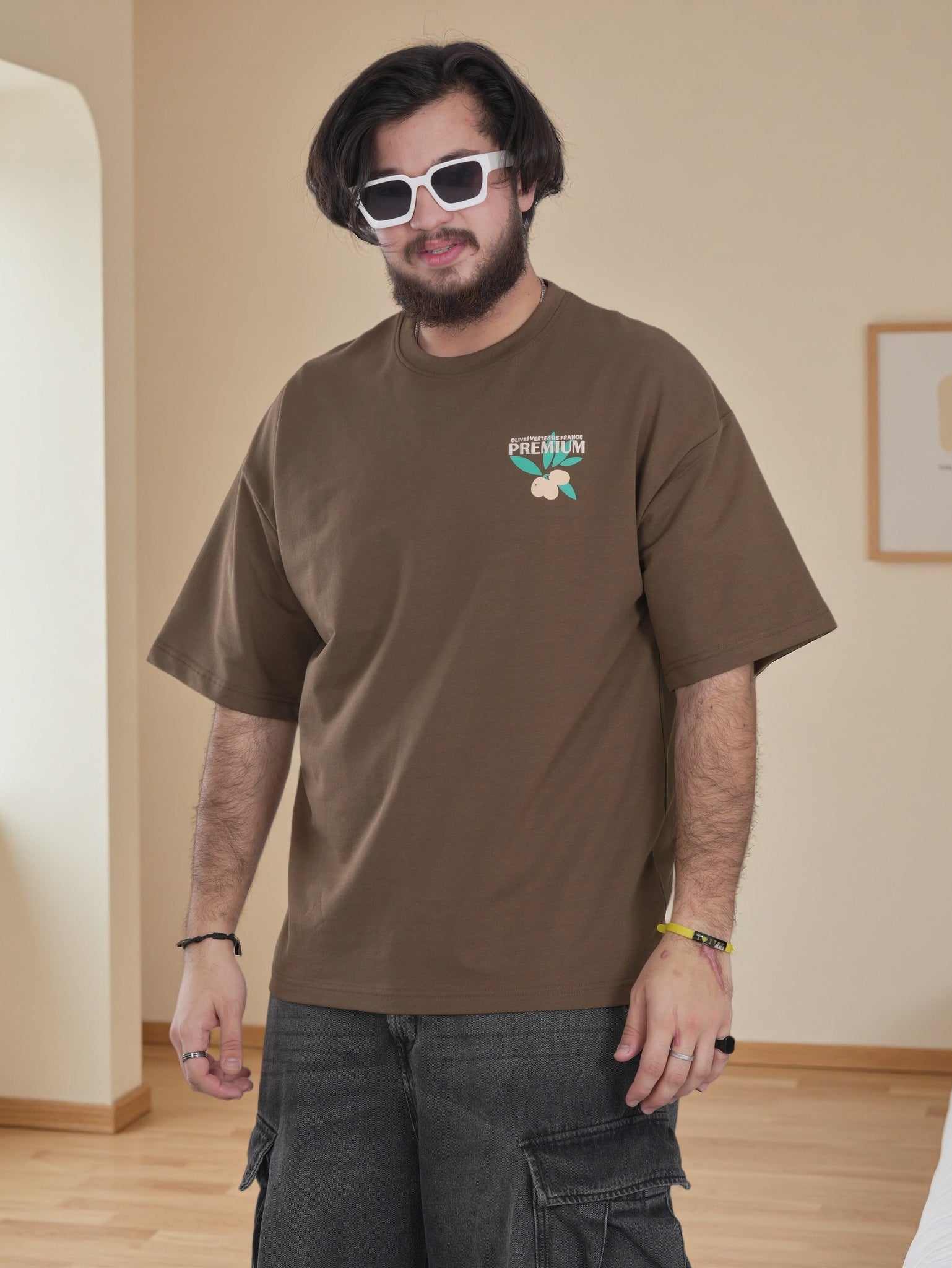 Men's Graphic Olive Print T-Shirt