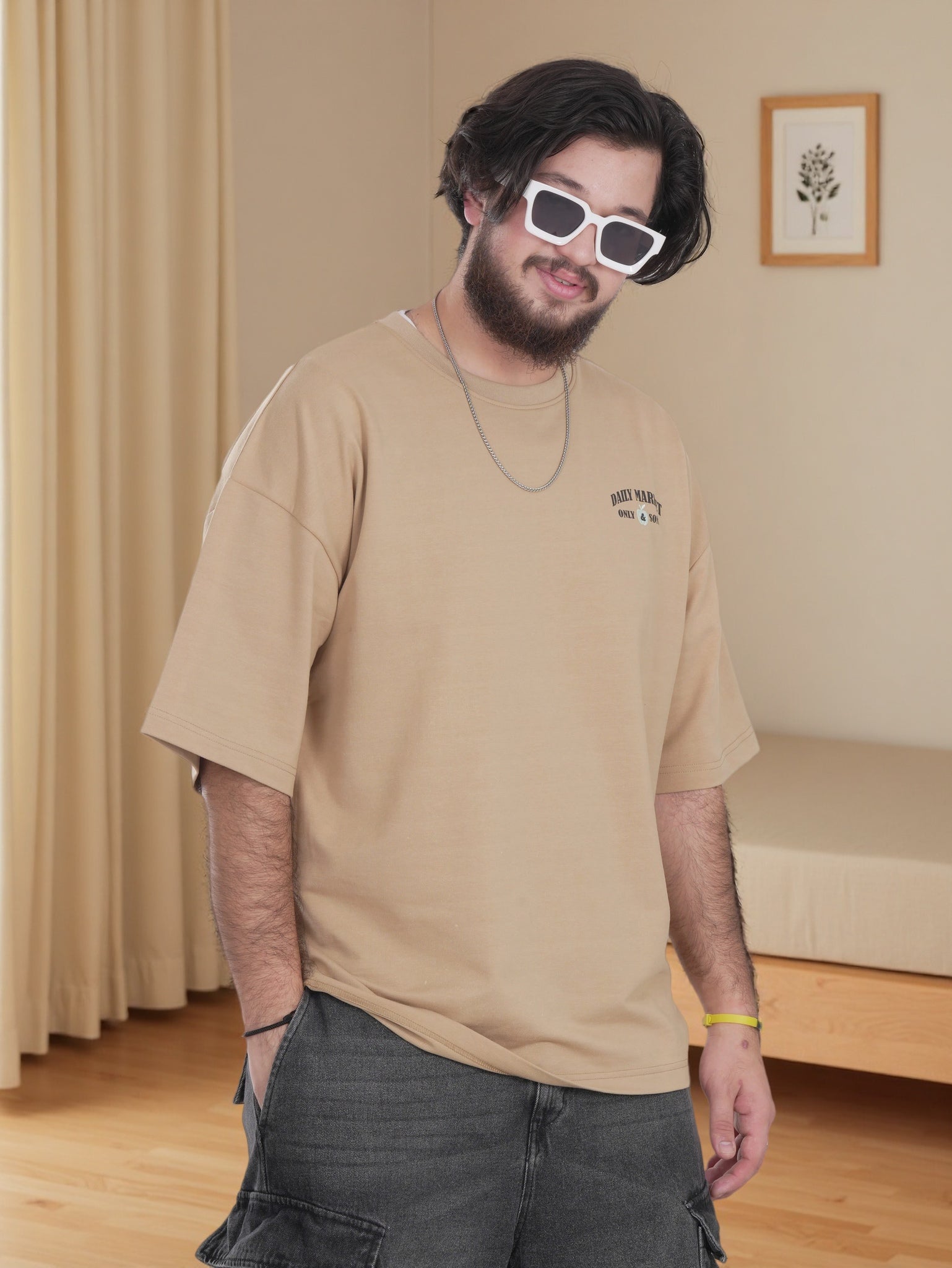 Men Over-sized Shirt with back Print