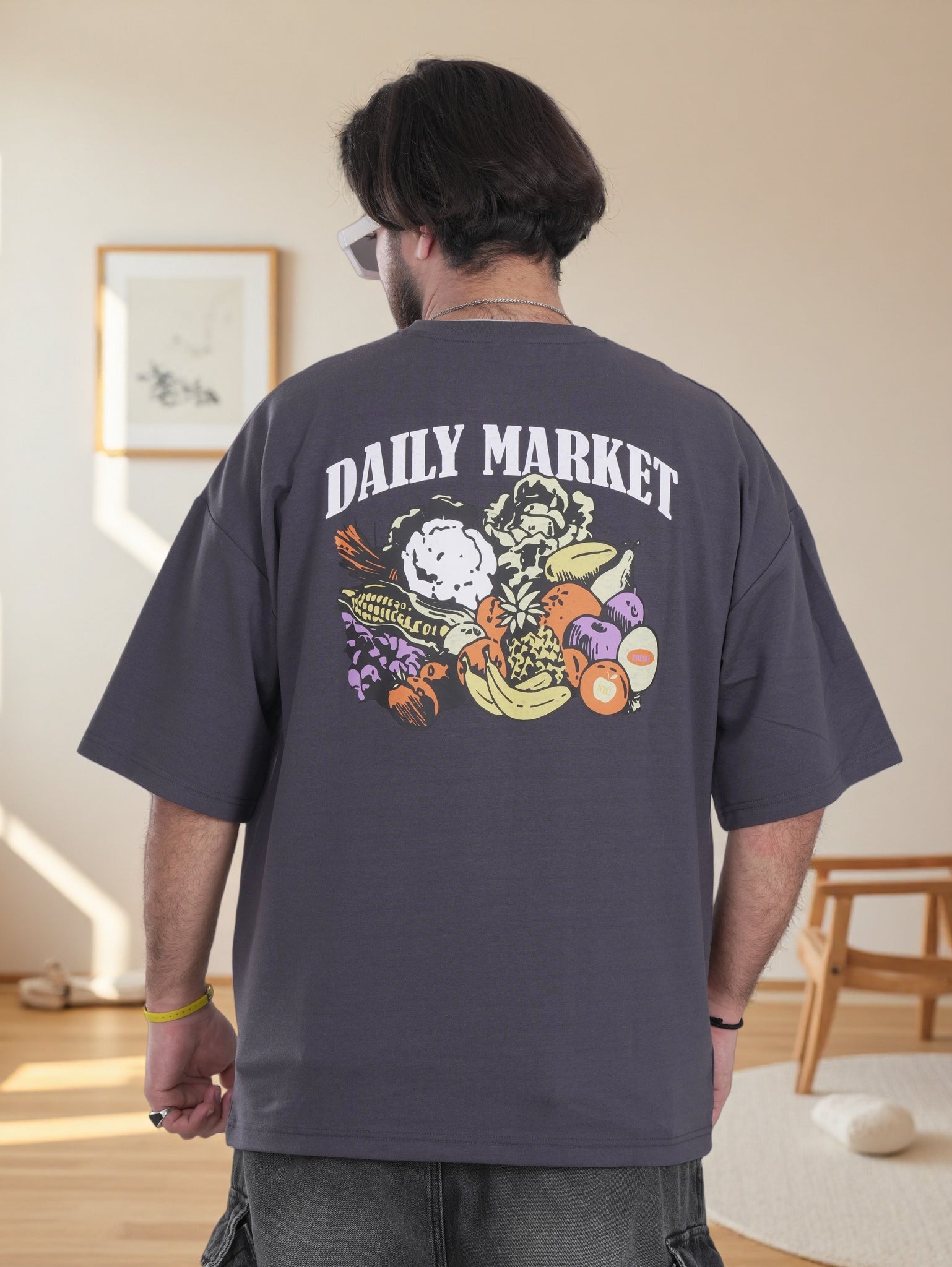 Men Over-sized Shirt with back Print