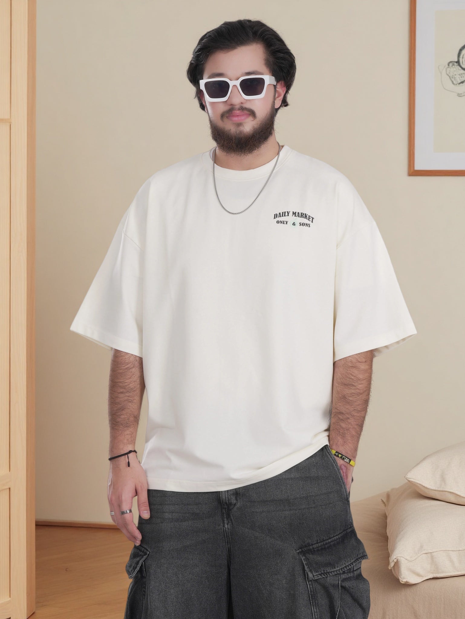 Men Over-sized Shirt with back Print