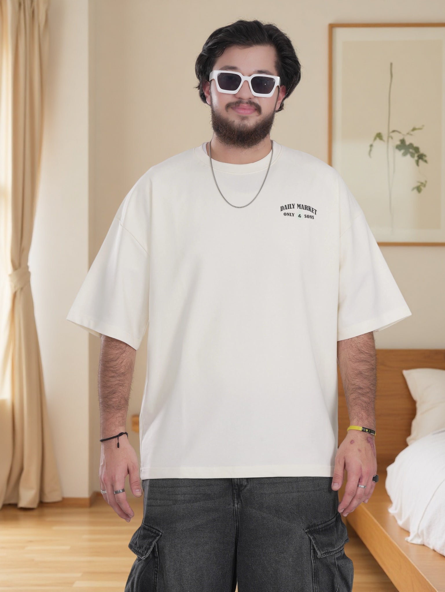 Men Over-sized Shirt with back Print