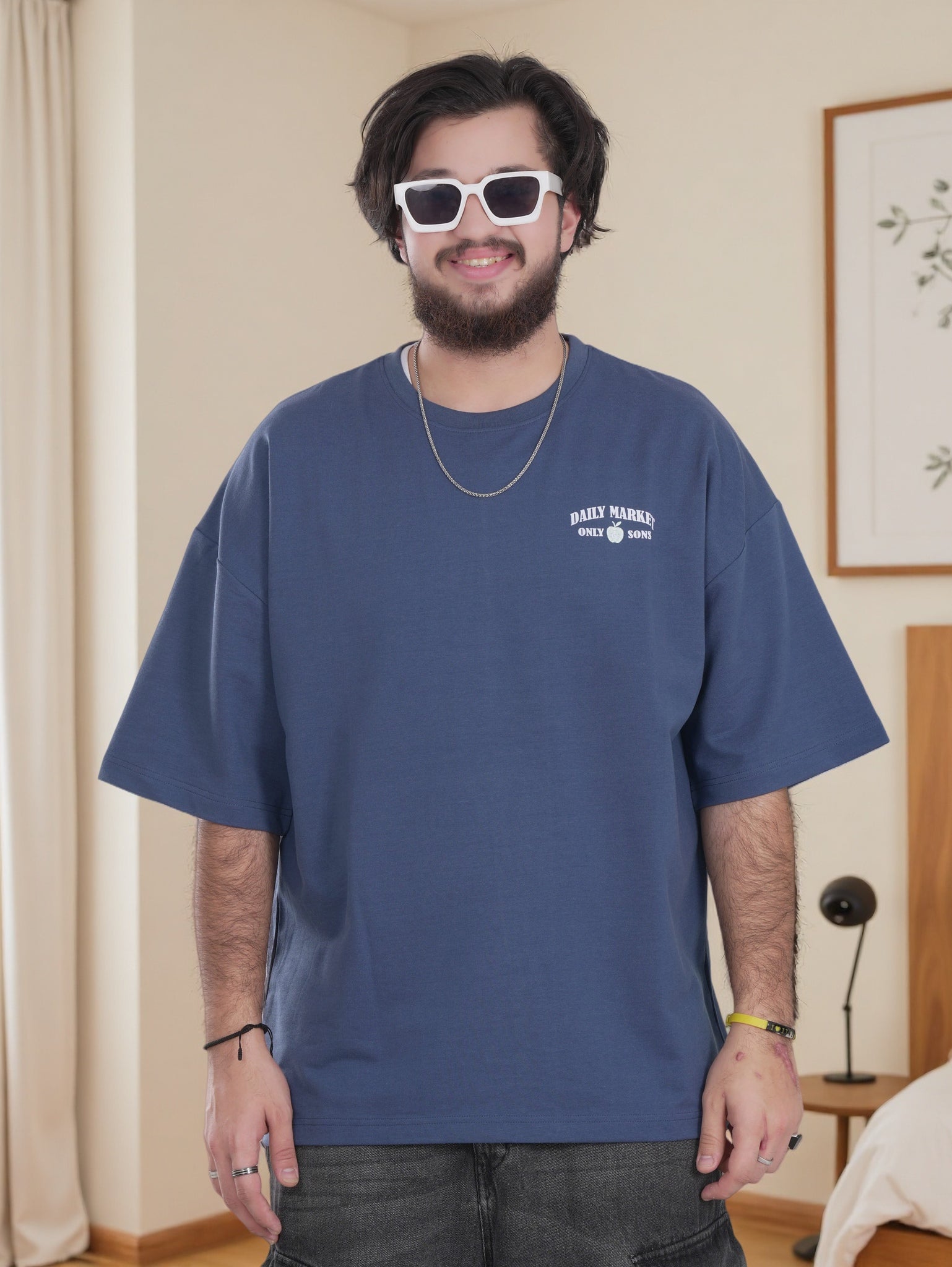 Men Over-sized Shirt with back Print