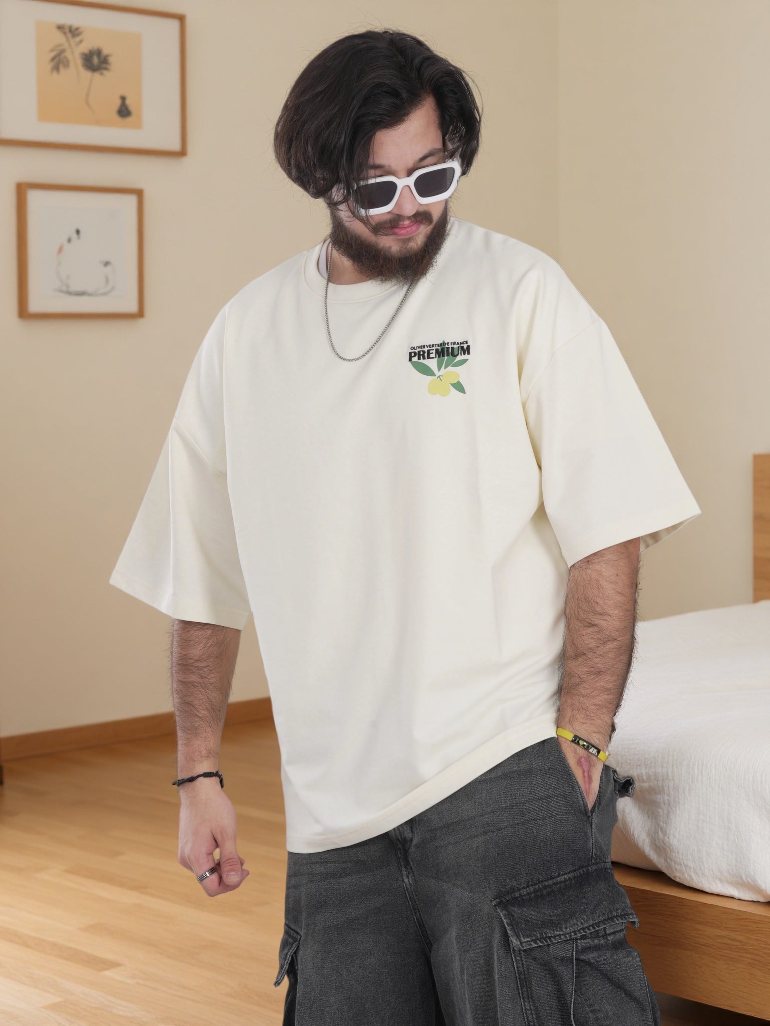 Men's Graphic Olive Print T-Shirt