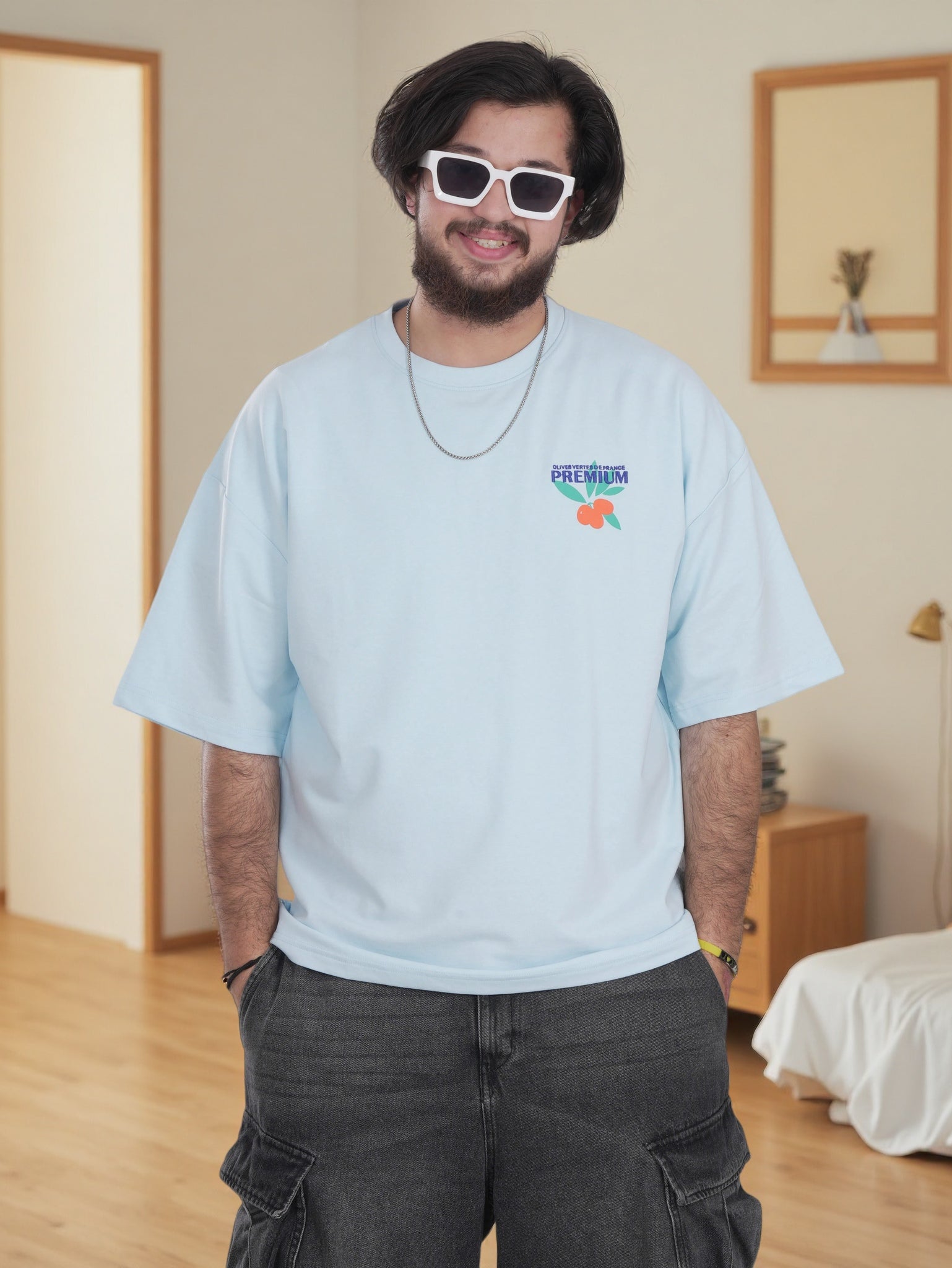 Men's Graphic Olive Print T-Shirt