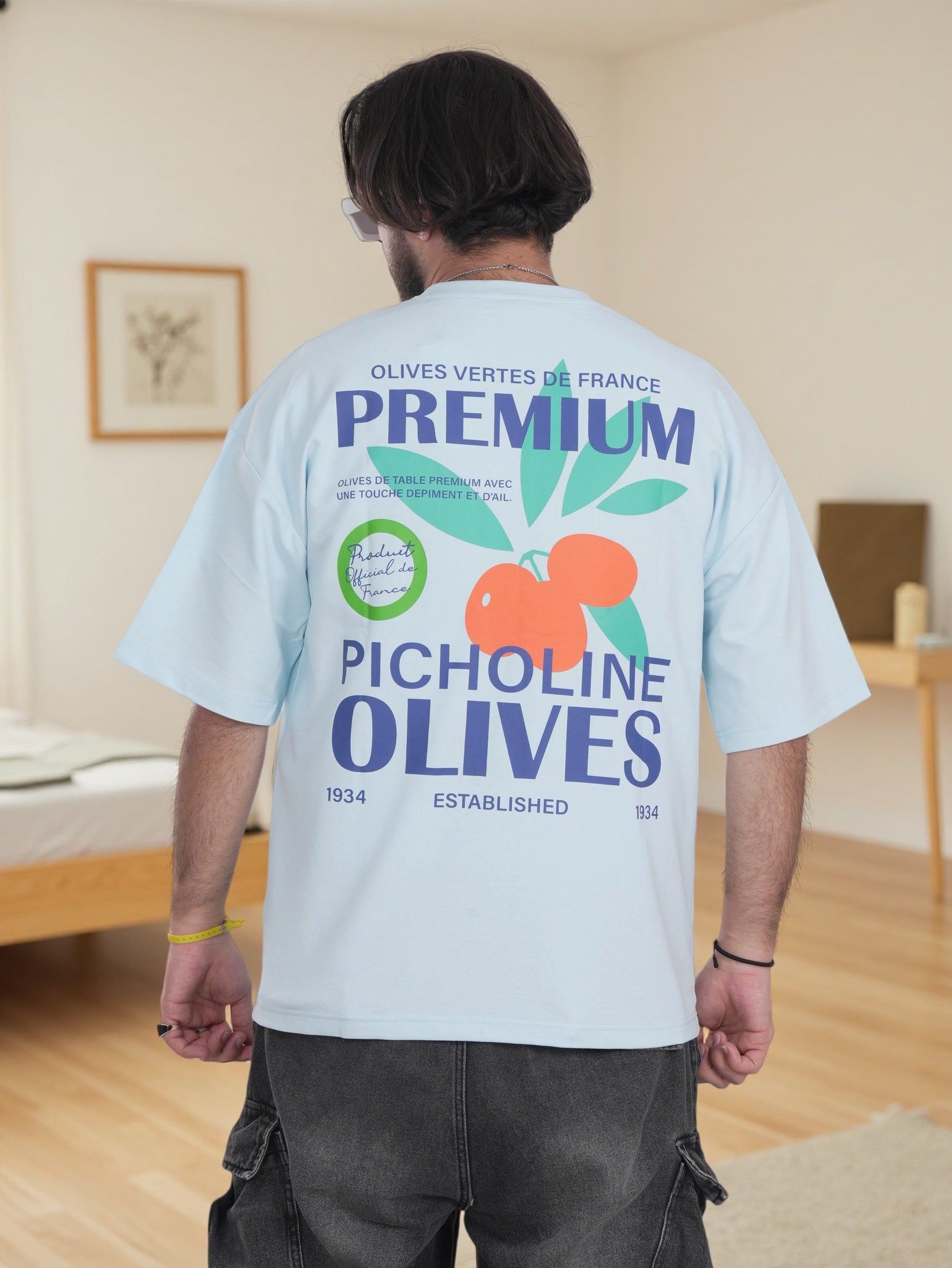 Men's Graphic Olive Print T-Shirt