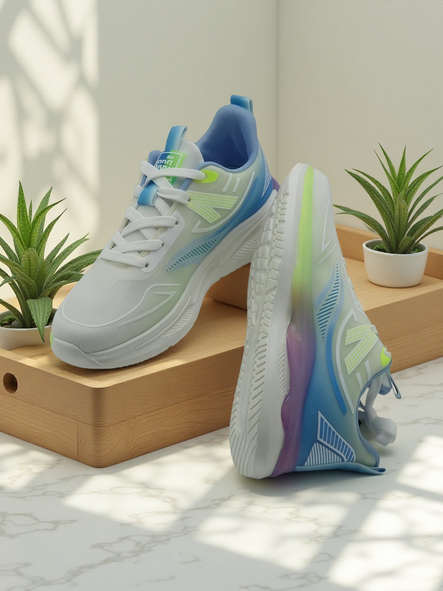 Men’s Lightweight Gradient Running Sneakers – Breathable Athletic Shoes