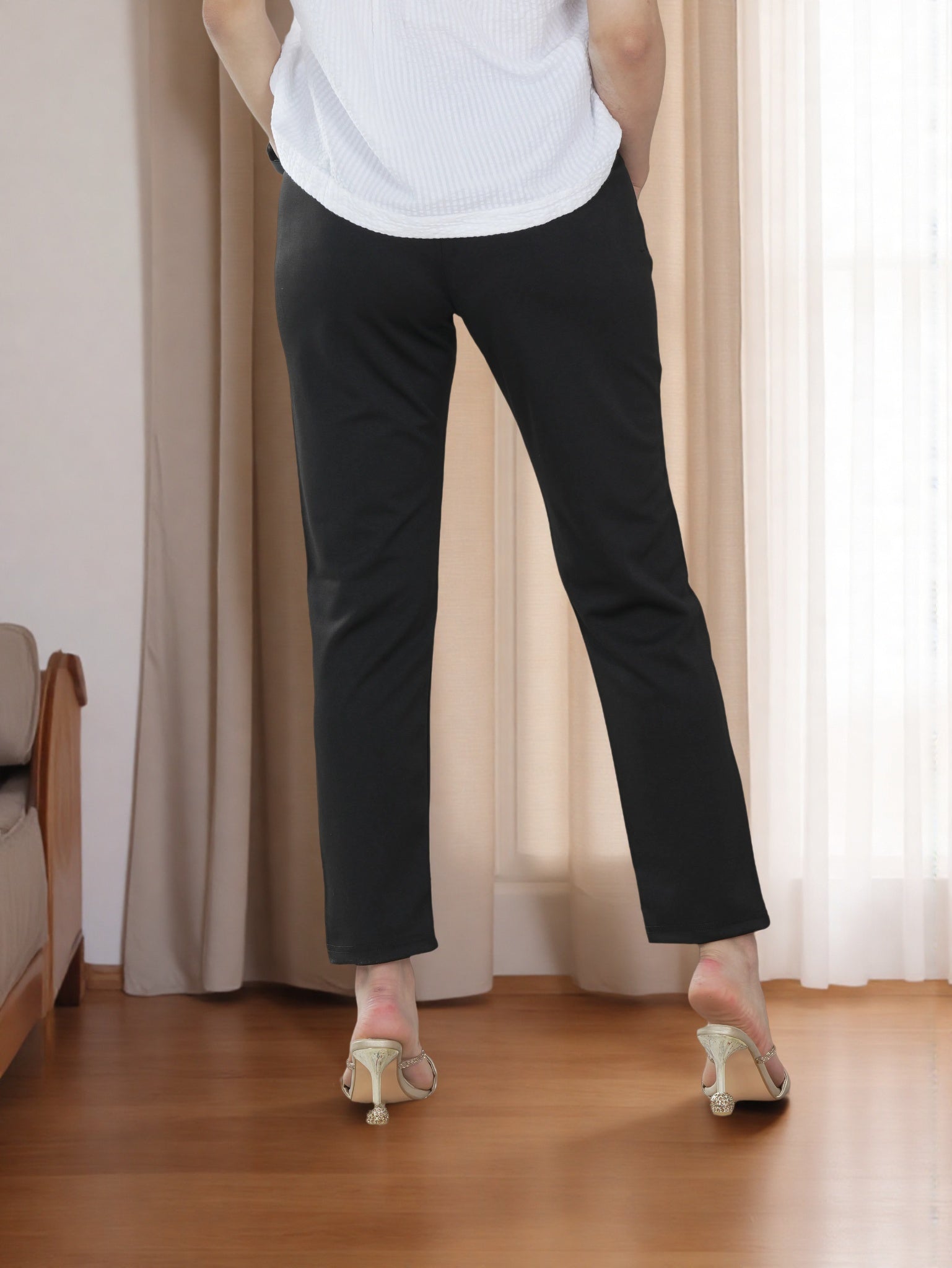 High-Waist Straight Fit Women’s Pants – Elegant Office & Casual Wear