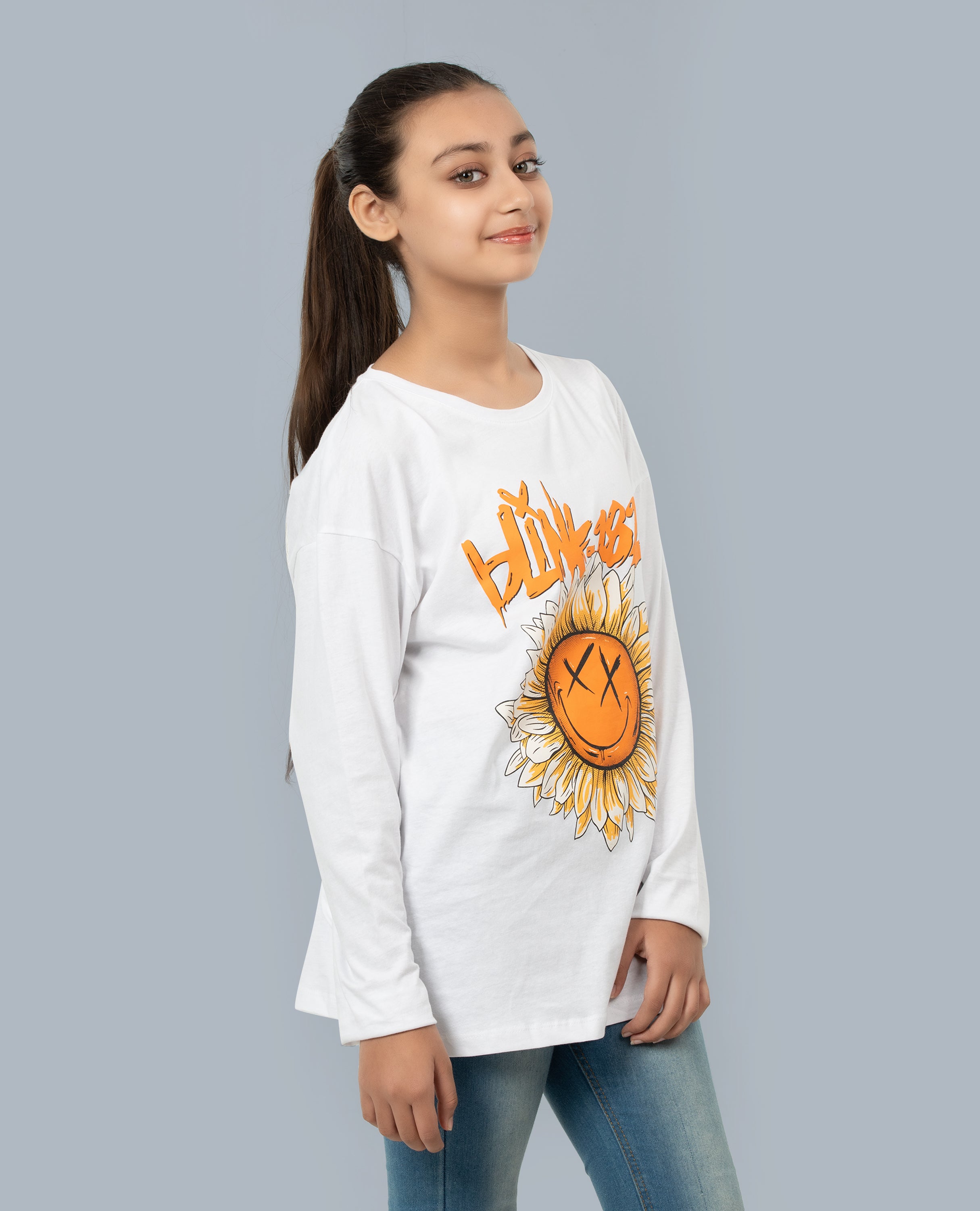 Girl’s Drop Shoulder Long Sleeve T-shirt